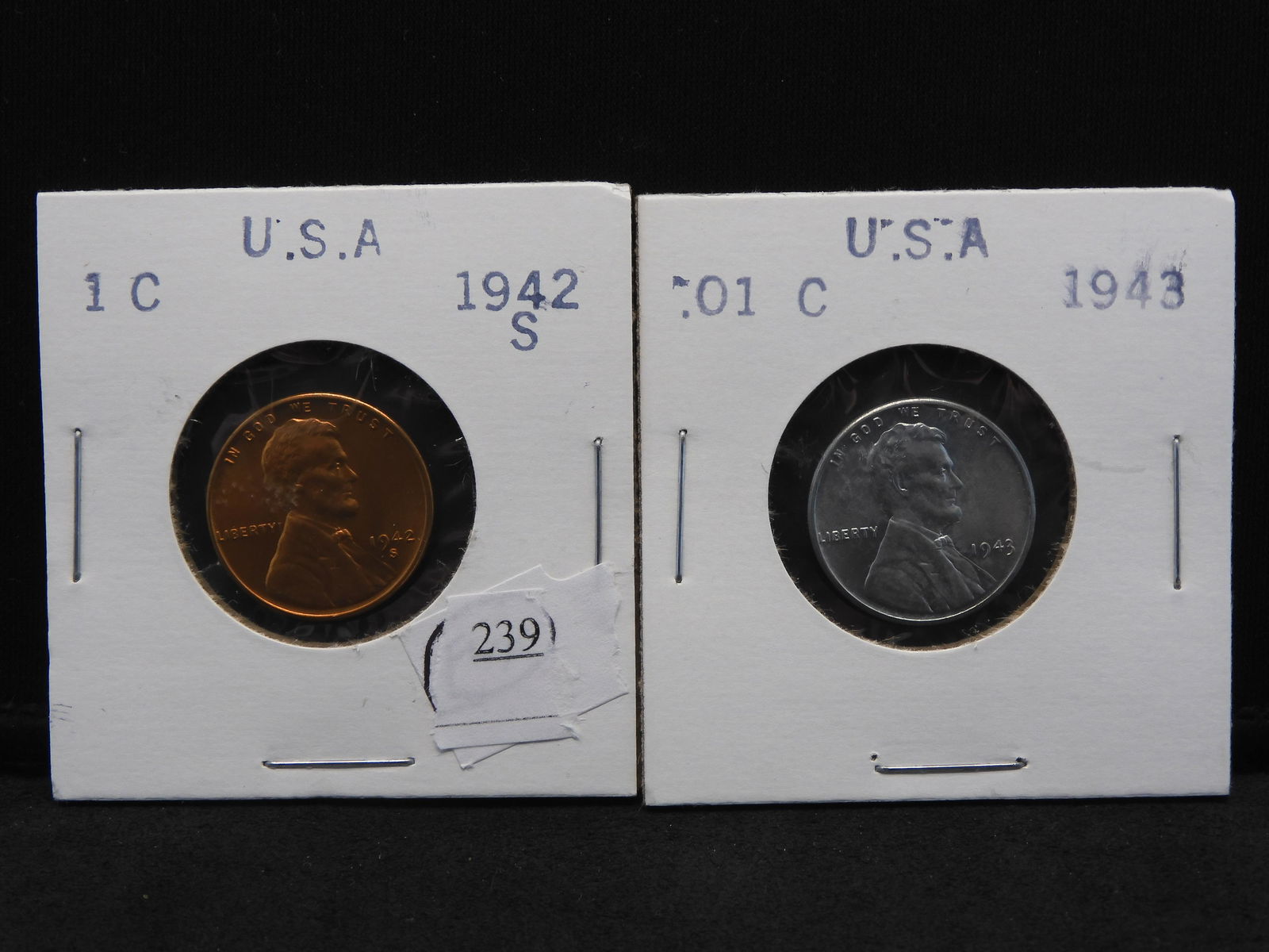 Pair of GEM UNC Lincoln Wheat Cents: 1942-S & 1943 (1 of 3)