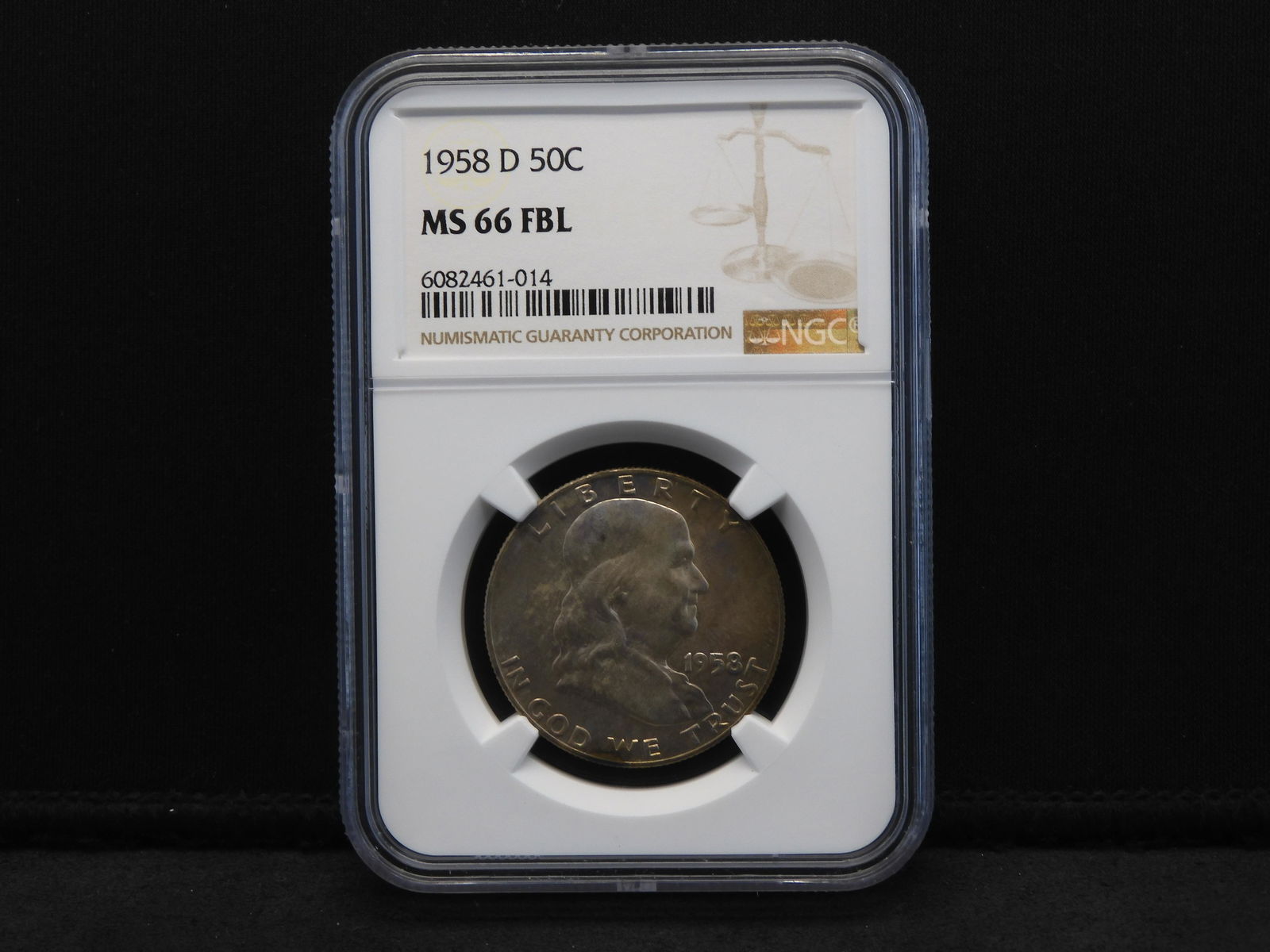1958-D NGC MS66 FBL Franklin Silver Half Dollar (1 of 4)