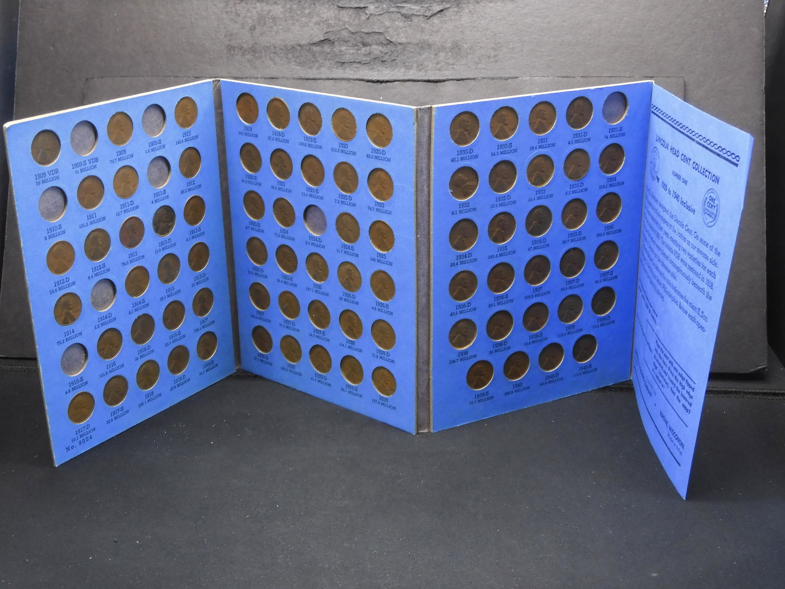 Whitman Folder of Lincoln Head Wheat Cents Inc. 1909 (1 of 15)