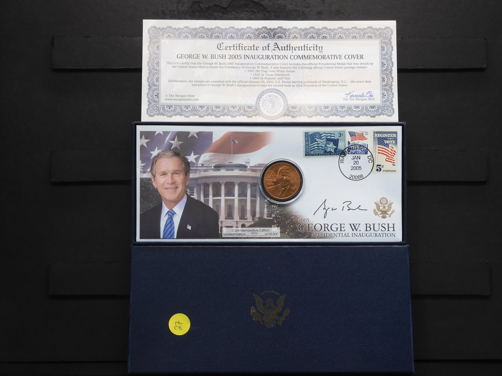 2005 George Bush Inauguration Commem. Coin and Cover: 2005 George Bush Inauguration Commem. Coin and Cover