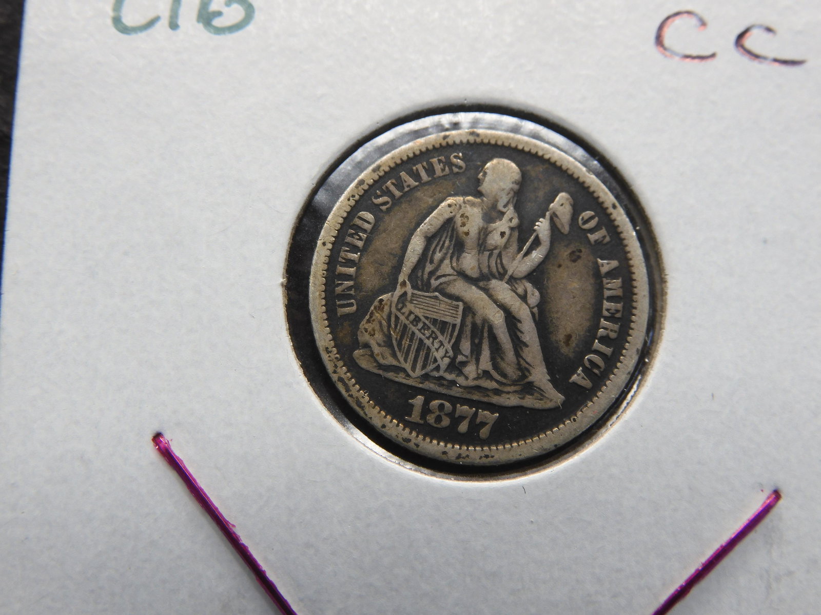 1877-CC Seated Liberty Dime (1 of 3)