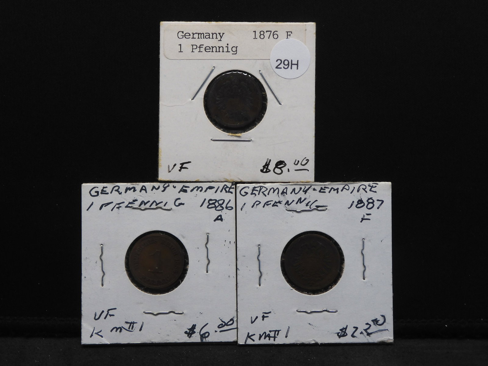 1876 F, 1886 A, 1887 F Pfennig From Germany (1 of 7)