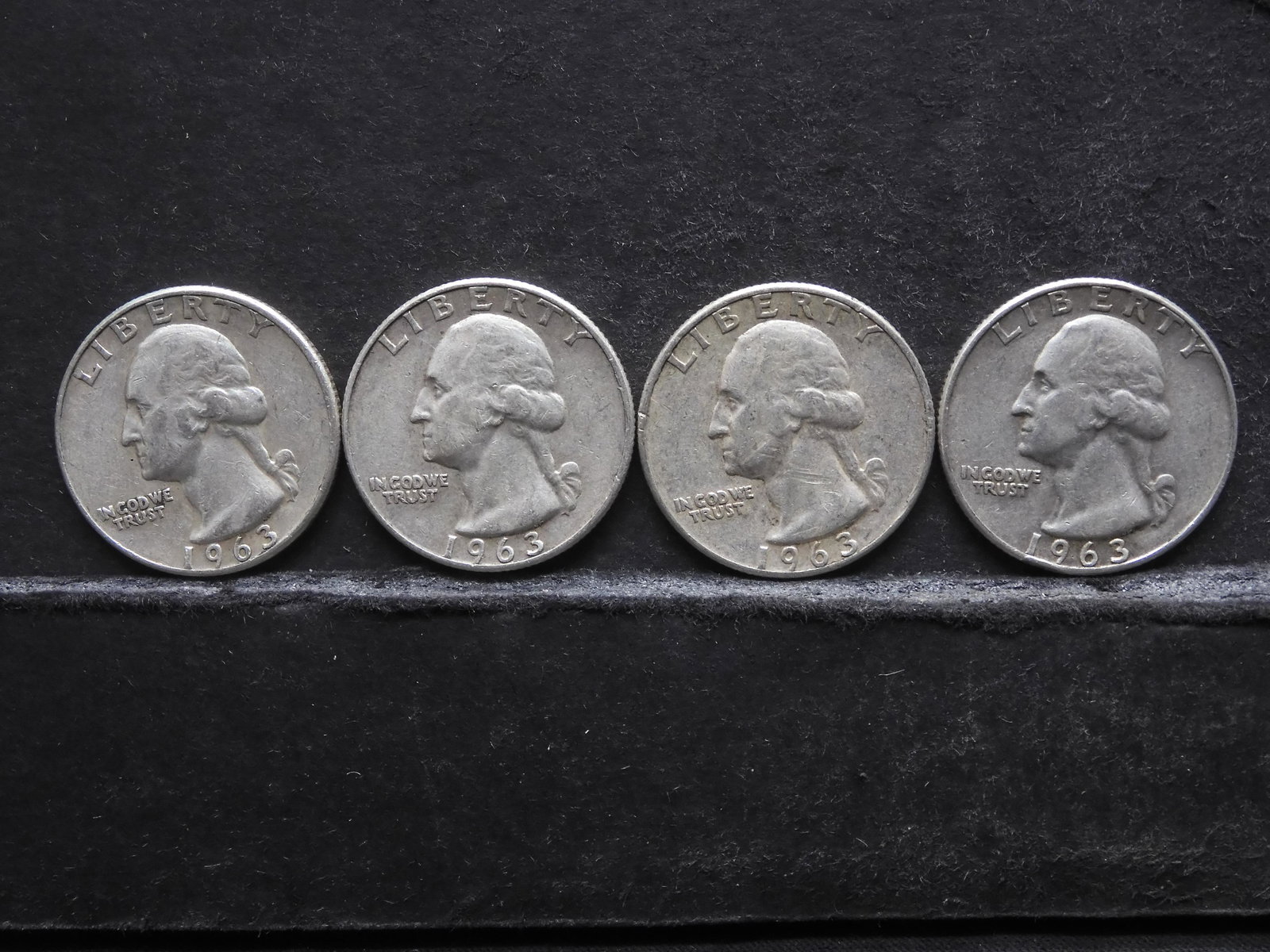 Four 1963 P & D Washington Quarters All 90% Silver (1 of 2)