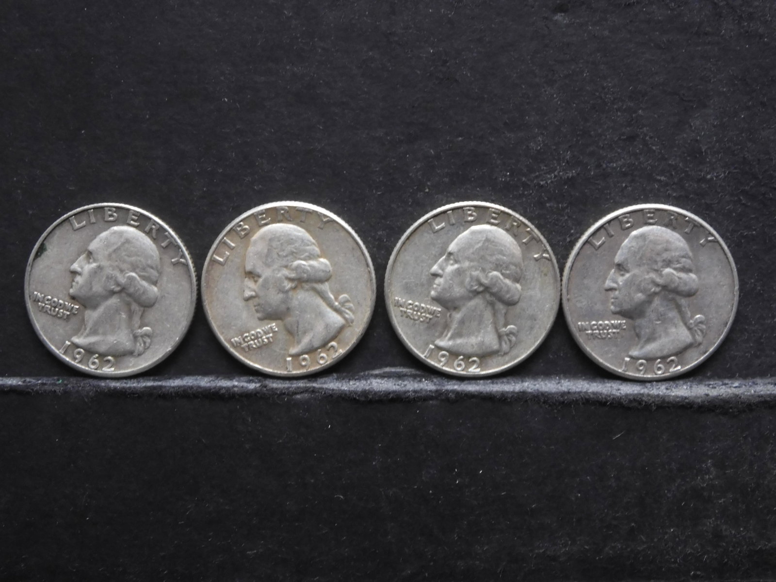 Four 1962 P & D Washington Quarters All 90% Silver (1 of 2)