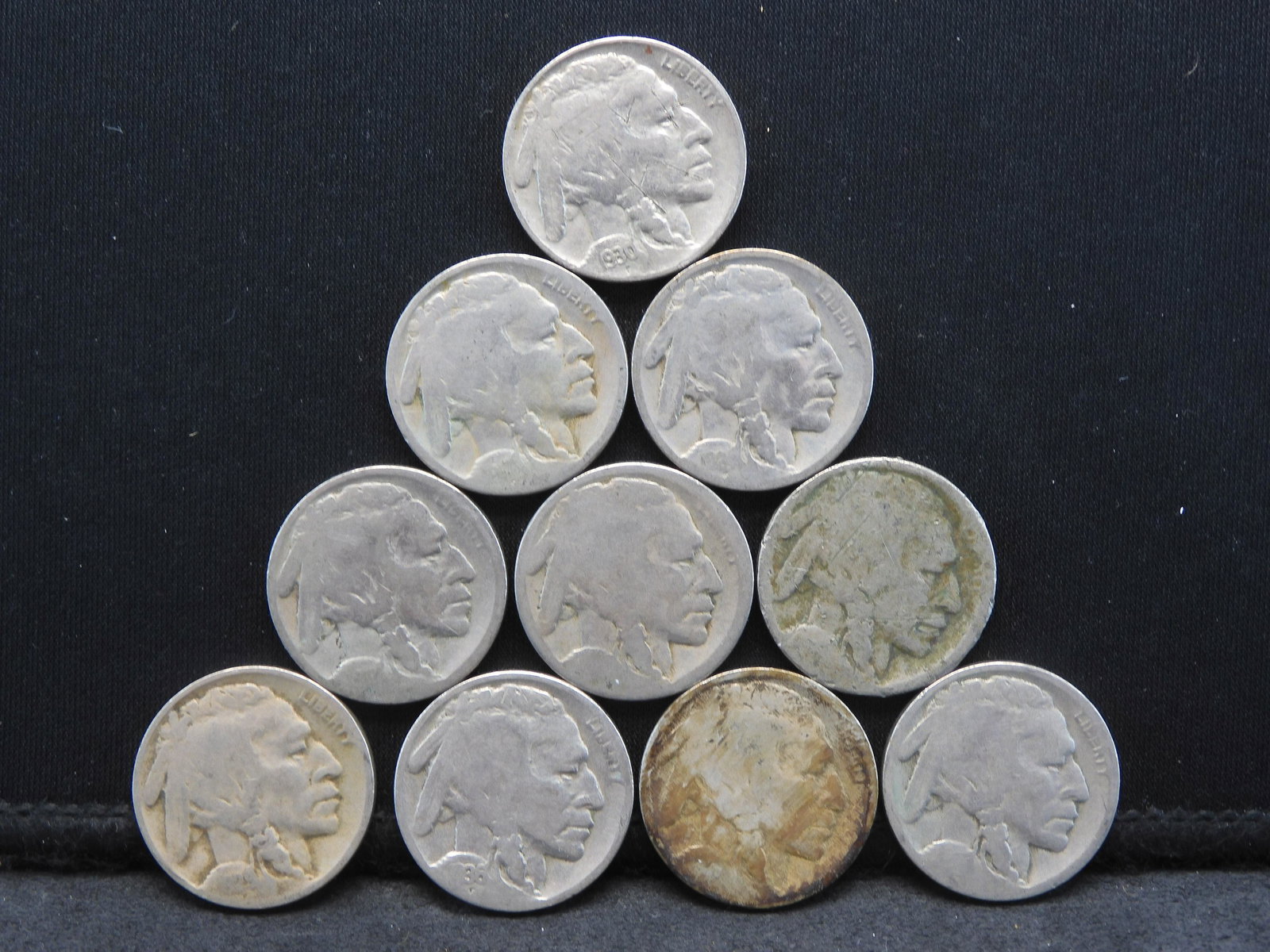 Grab Bag - 10 Buffalo Head Indian Nickels (1 of 2)