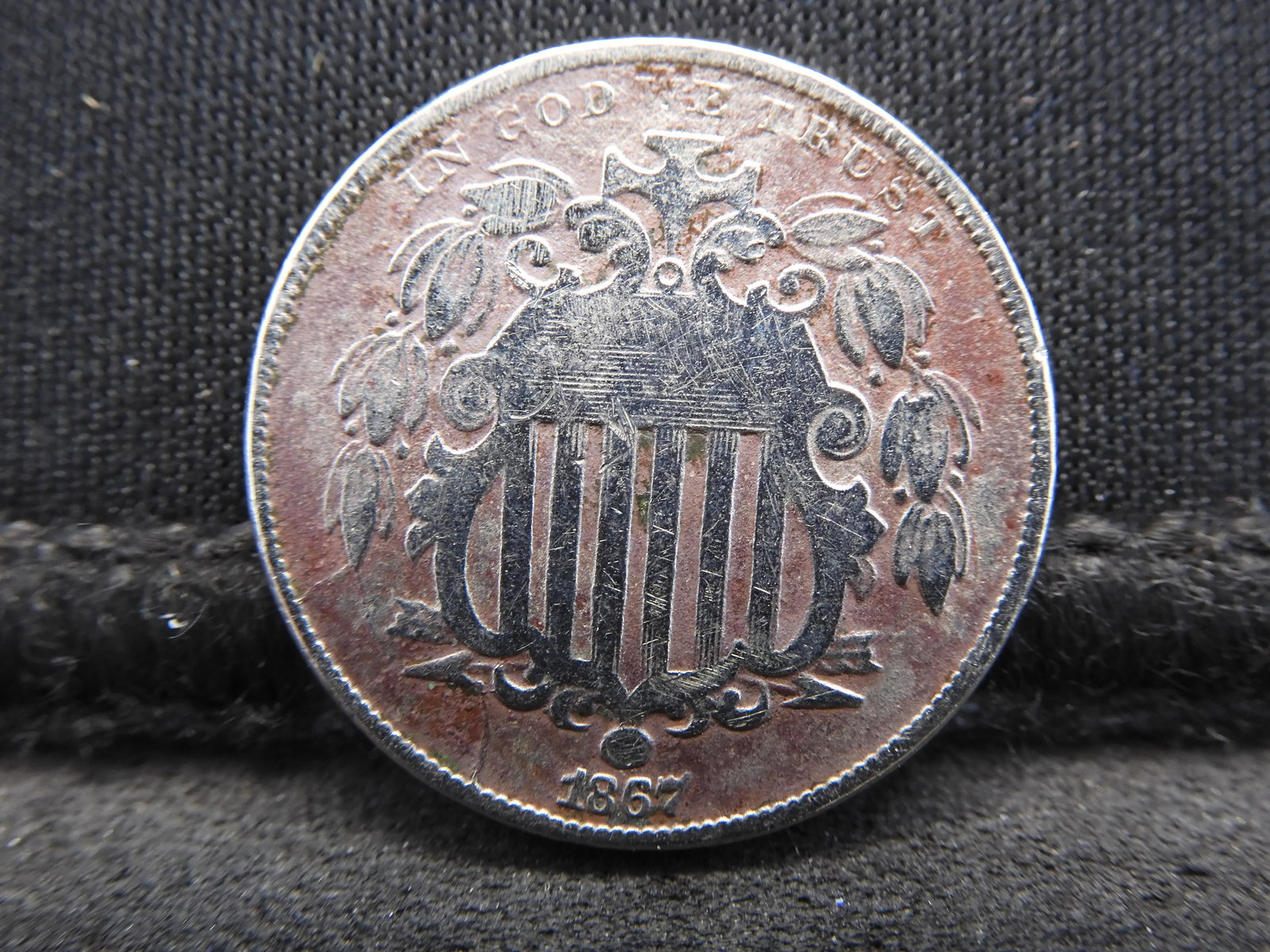 1867 Shield Nickel No Rays - Great Detail! (1 of 2)
