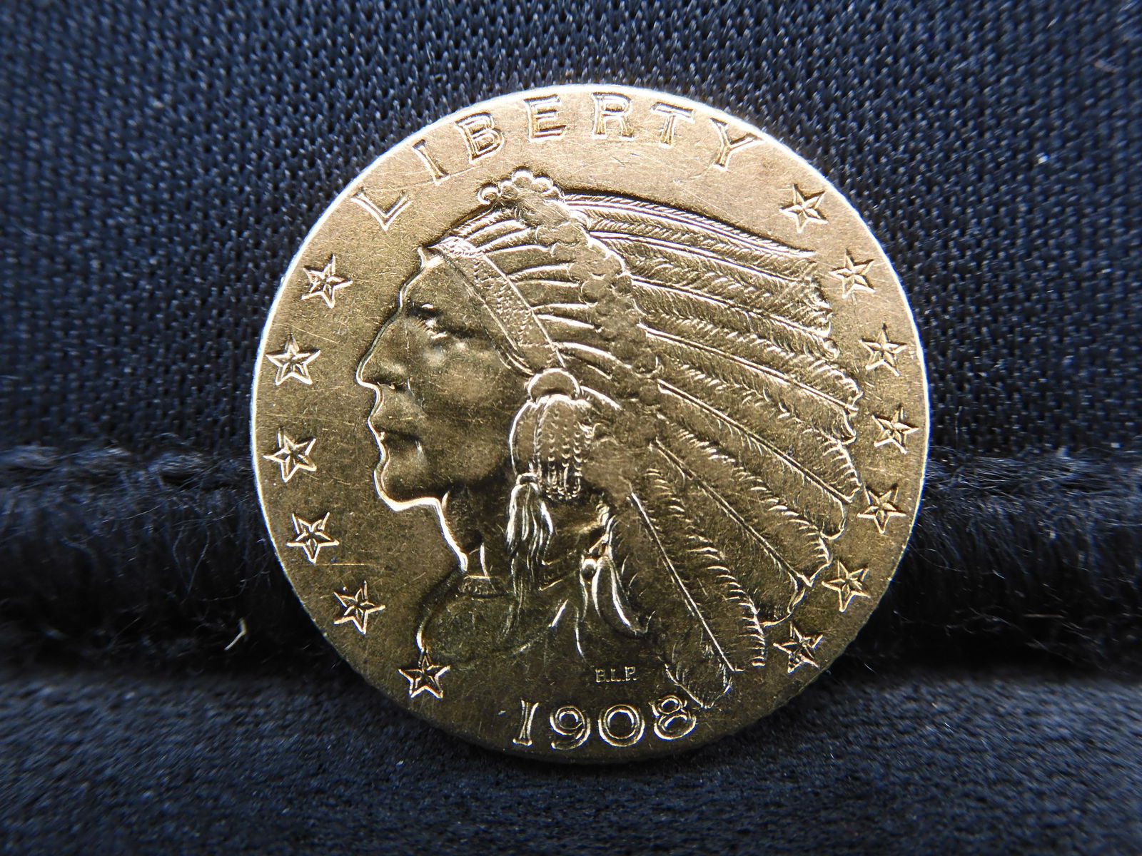 1908 Indian Head $2.50 Gold Quarter Eagle - 1st Year of (1 of 2)