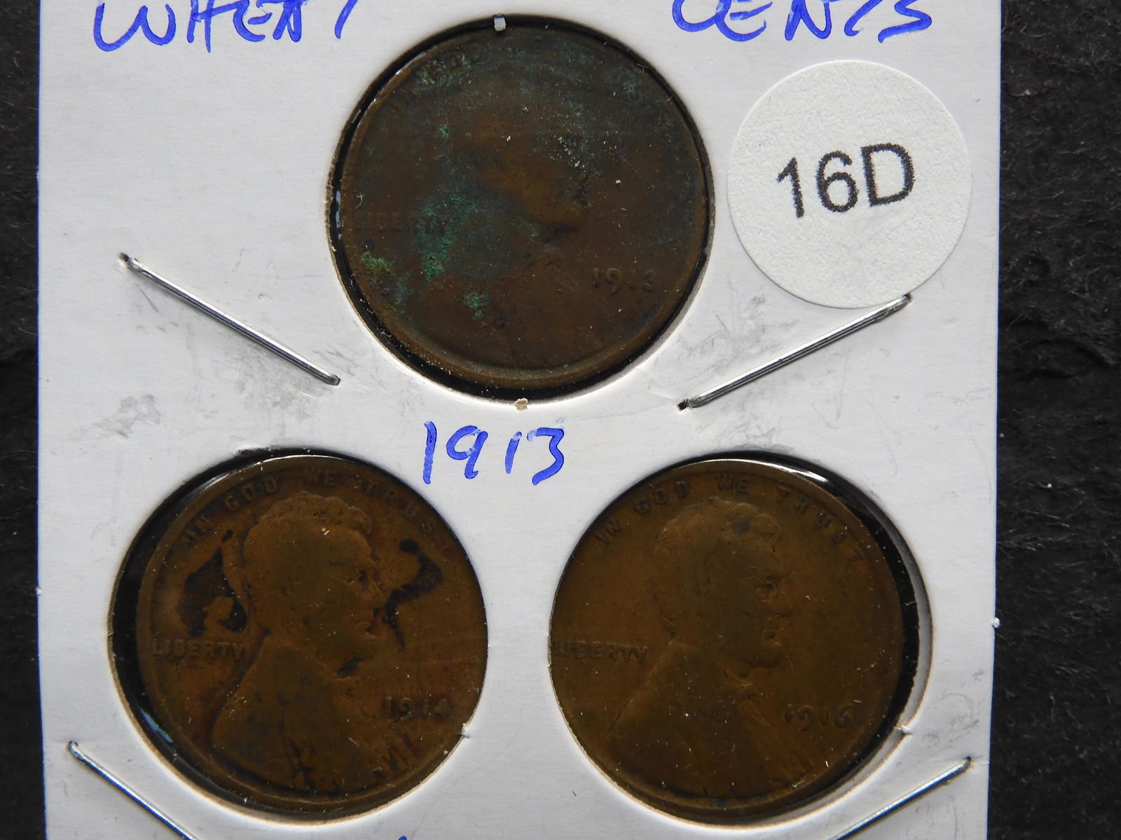 1913, 1914, 1916 Lincoln Wheat Pennies (1 of 3)