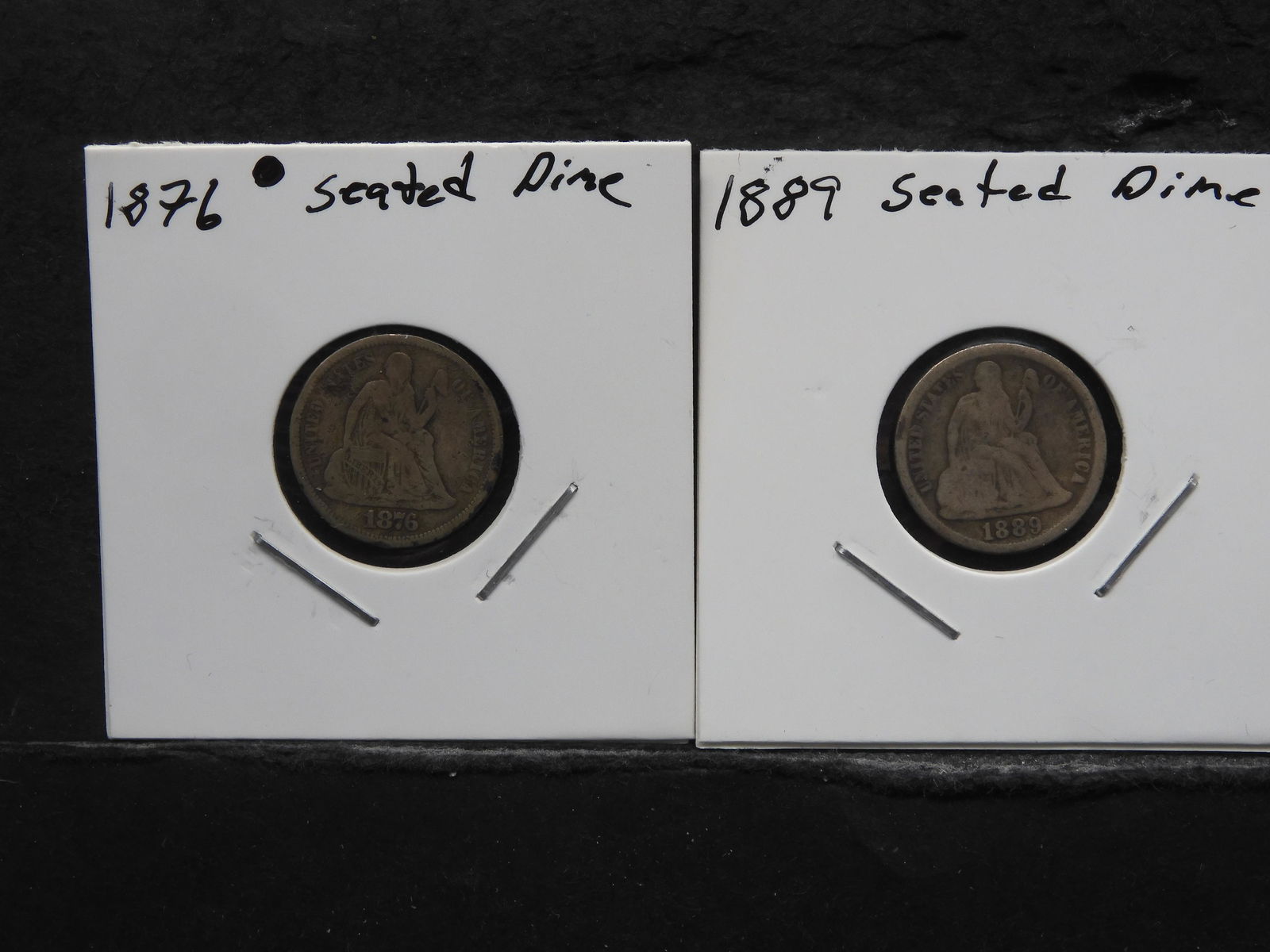 Two Seated Liberty Silver Dimes 1889,1876 (1 of 3)