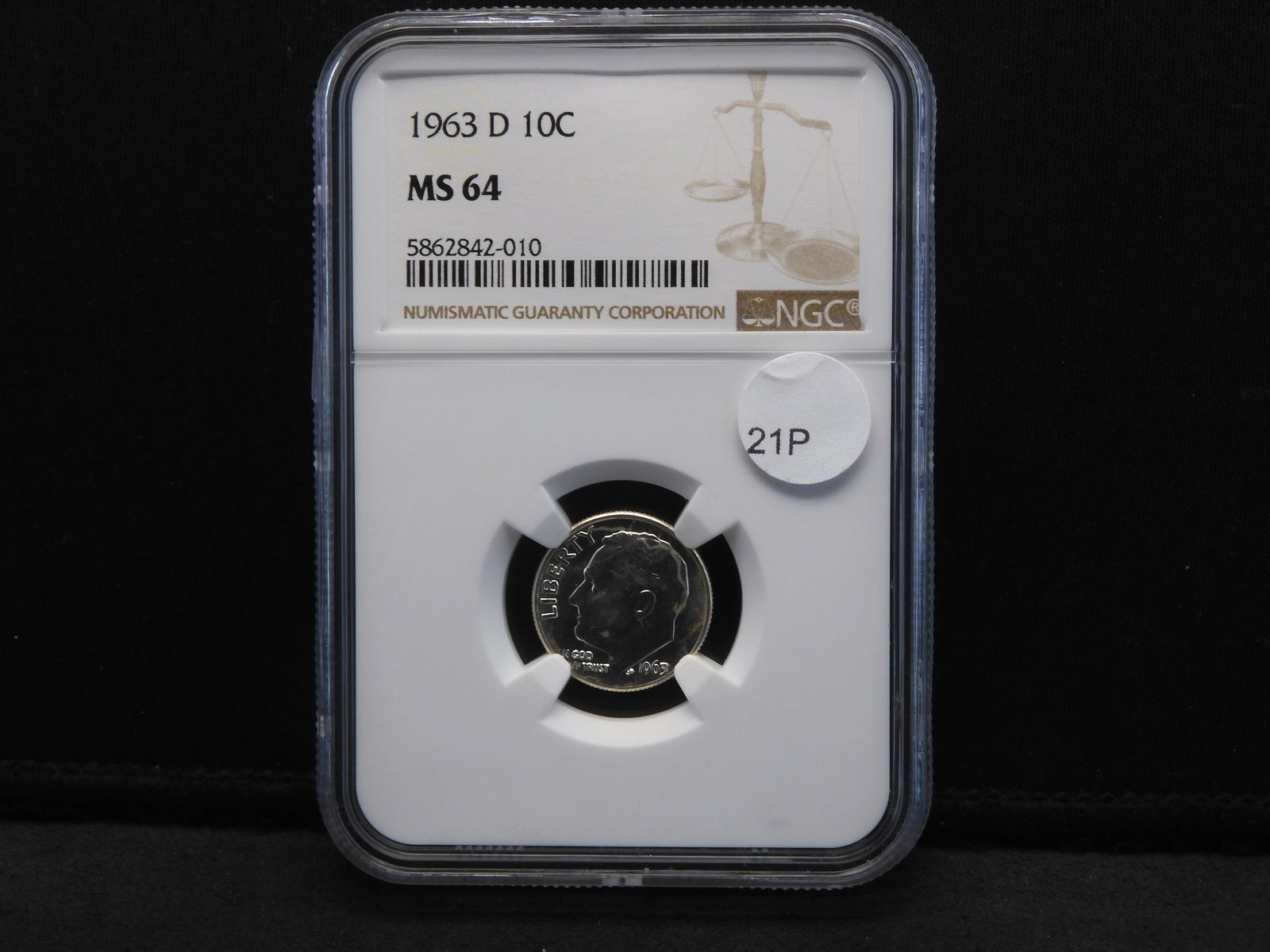 1963-D Silver Roosevelt Dime - NGC - MS 64 (1 of 4)
