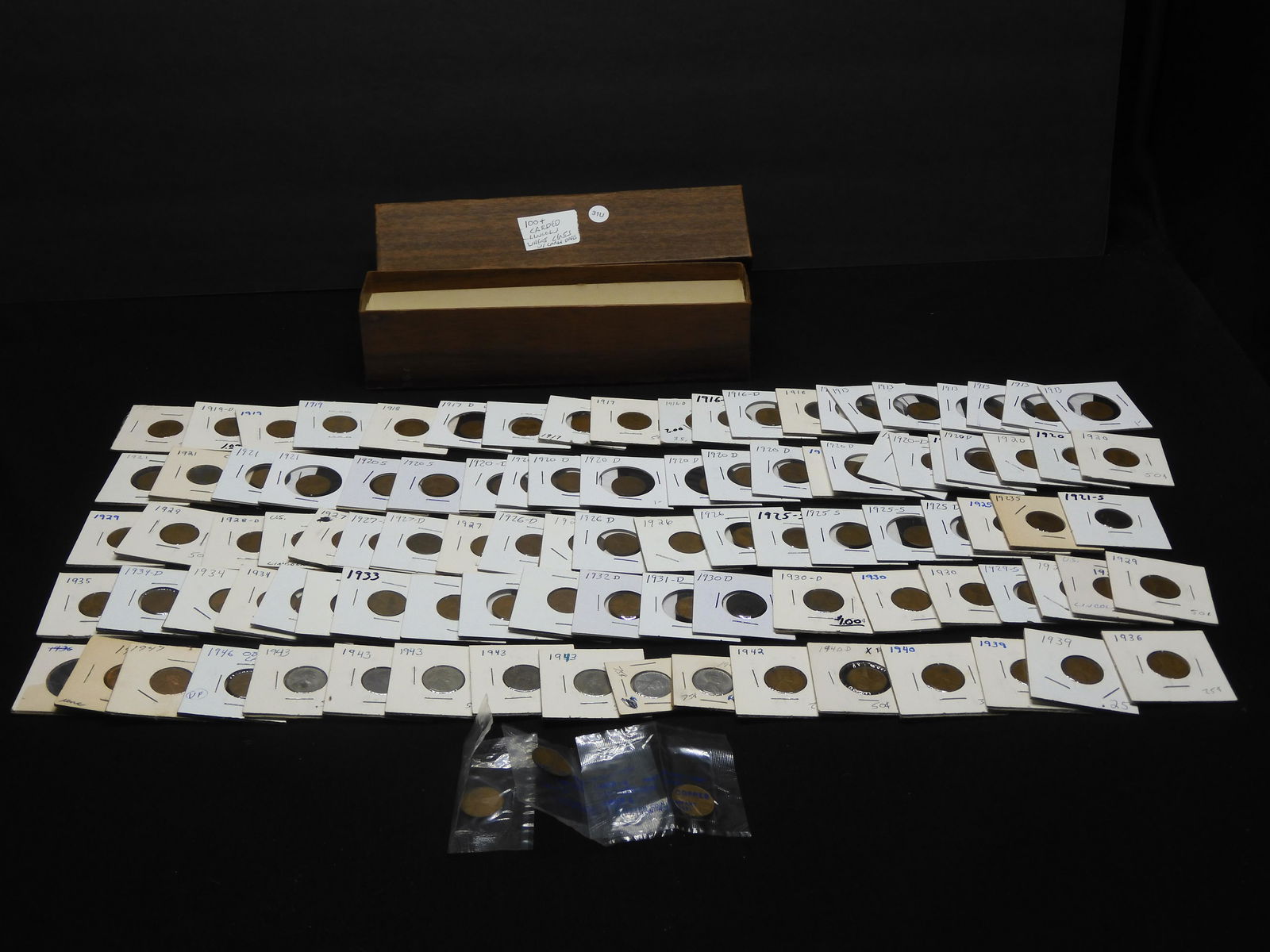 100 Plus Carded Lincoln Wheat Cent Collection in (1 of 9)