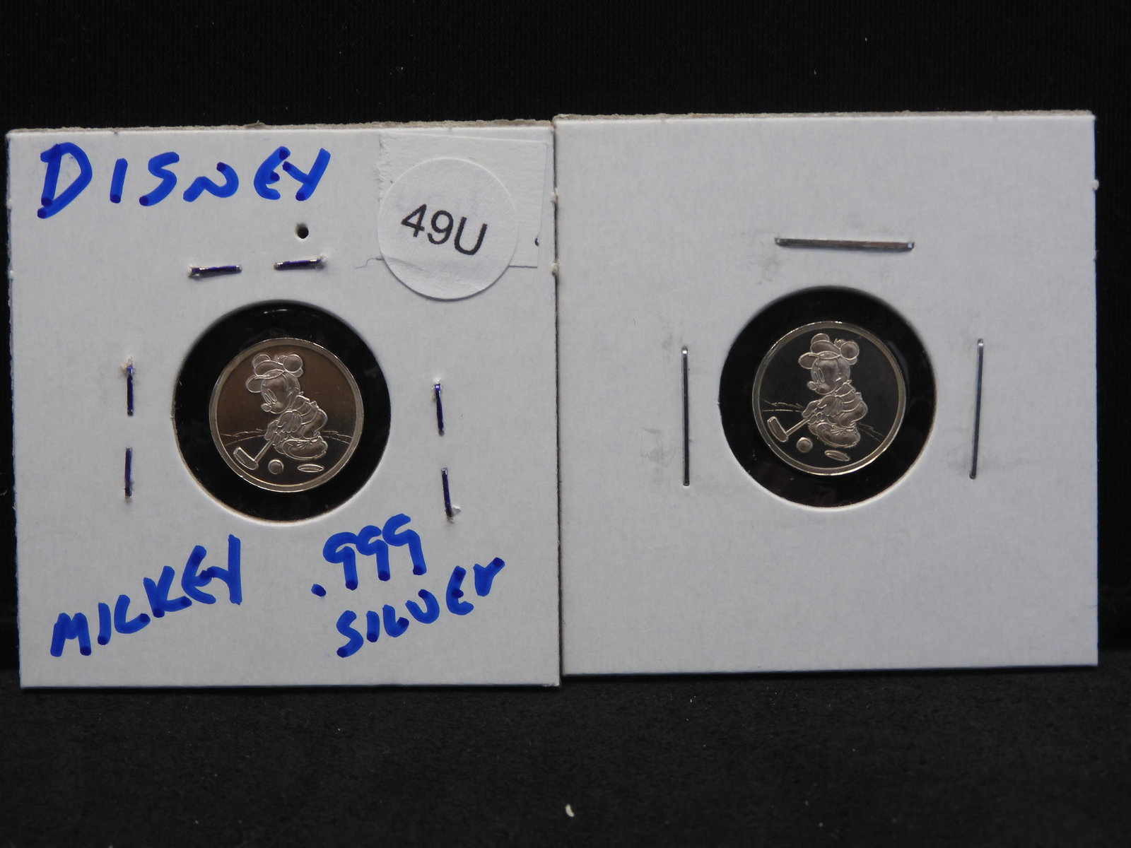 2-.999 Silver Mickey Mouse Rounds in 2x2 Flips.: 2-.999 Silver Mickey Mouse Rounds in 2x2 Flips.