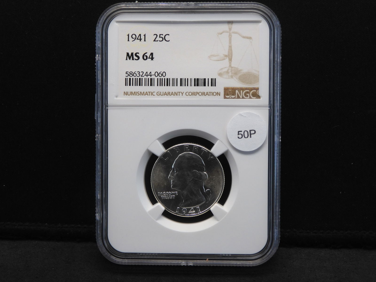 1941 Silver Washington Quarter - NGC - MS 64 (1 of 4)
