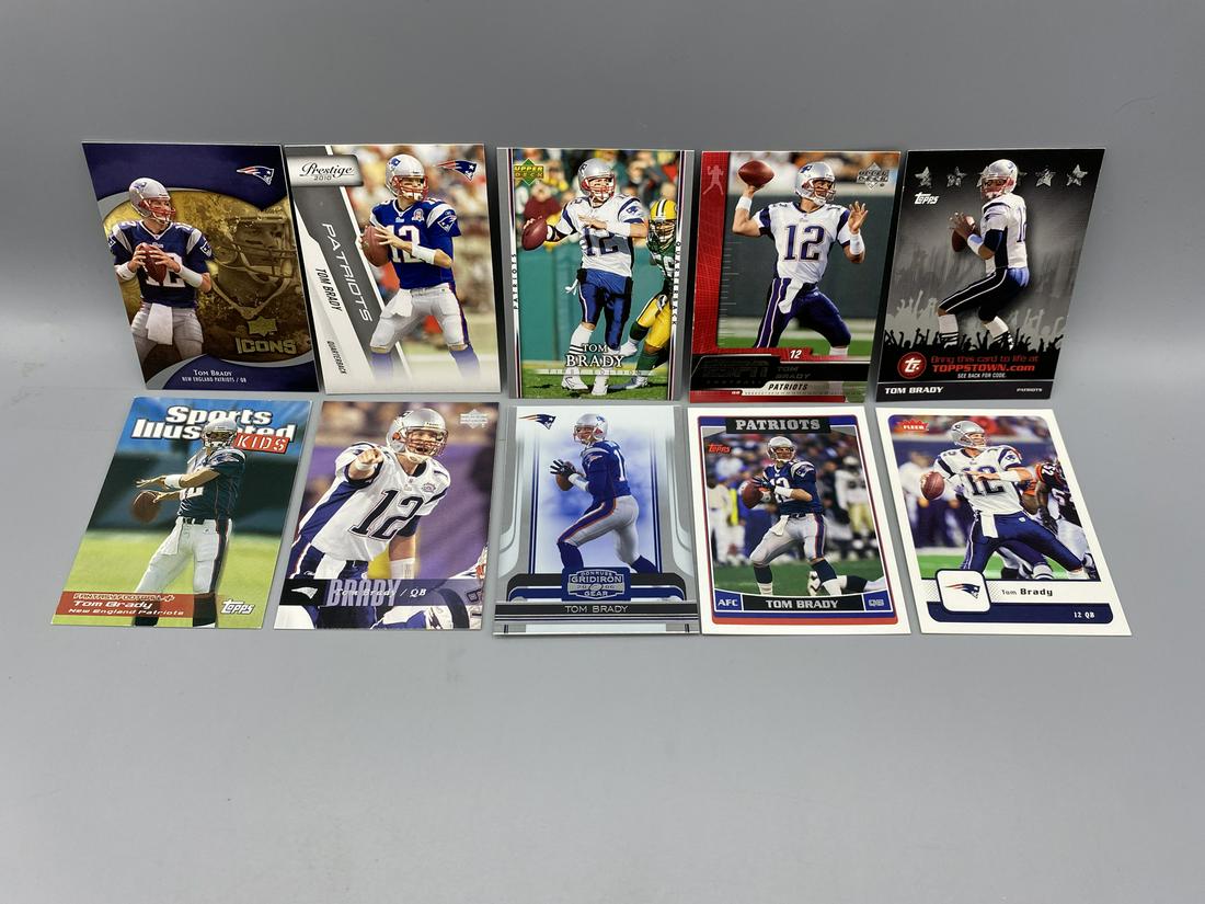 Tom Brady Assorted Football Cards - 10 Cards - Varying (1 of 6)