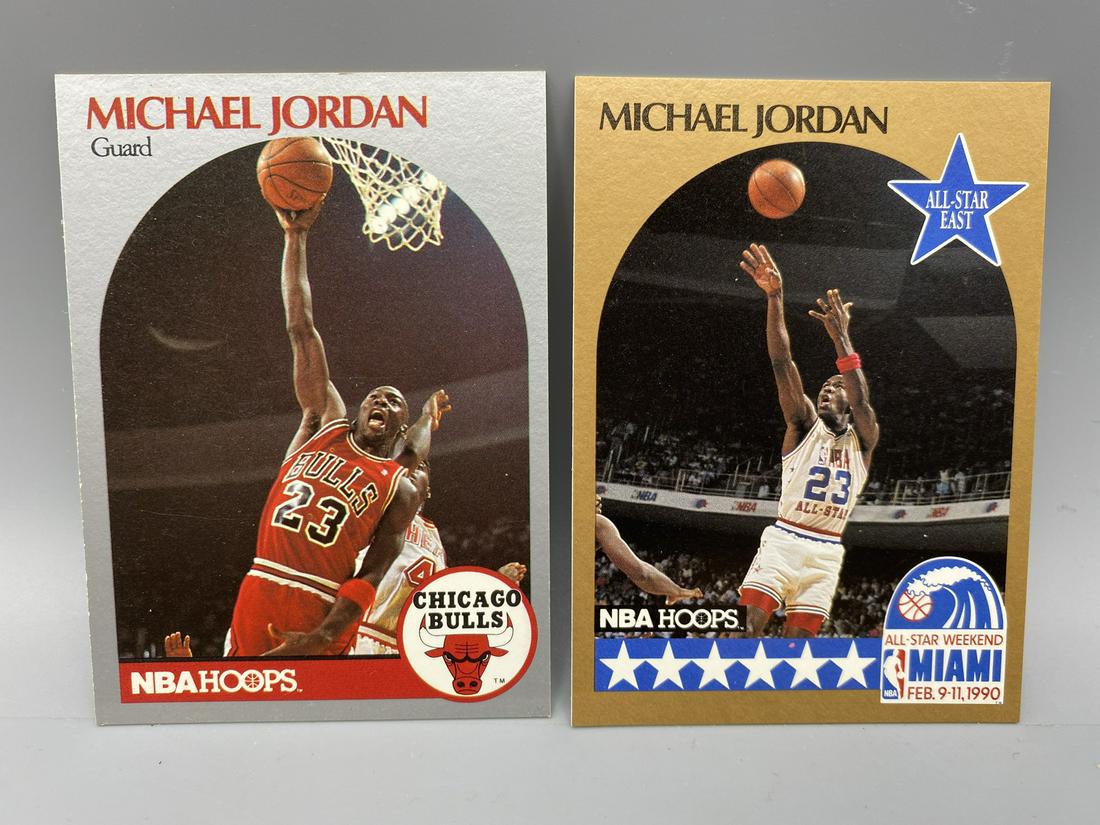 1990 NBA Hoops Michael Jordan #65 & 1990 Hoops All Star (1 of 2)
