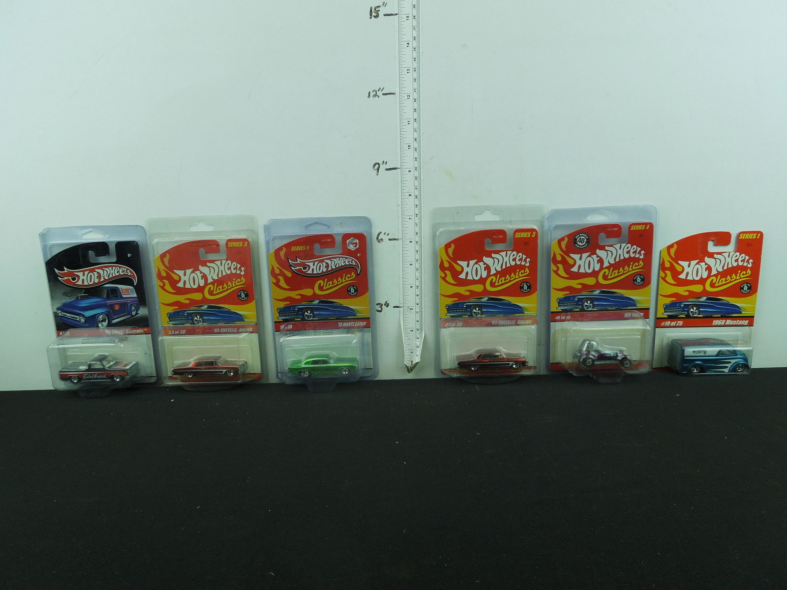 Lot of Six Hot Wheels Classics 1/64 Scale Die Cast: Lot of Six Hot Wheels Classics 1/64 Scale Die Cast Metal w/Original Packaging