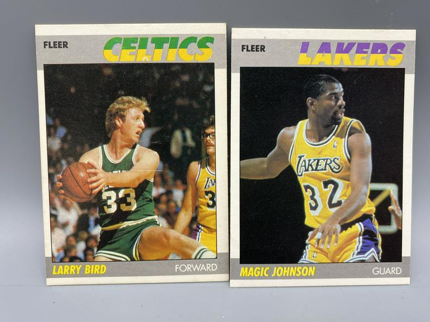 1987 Fleer Larry Bird #11 & 1987 Fleer Magic Johnson (1 of 2)