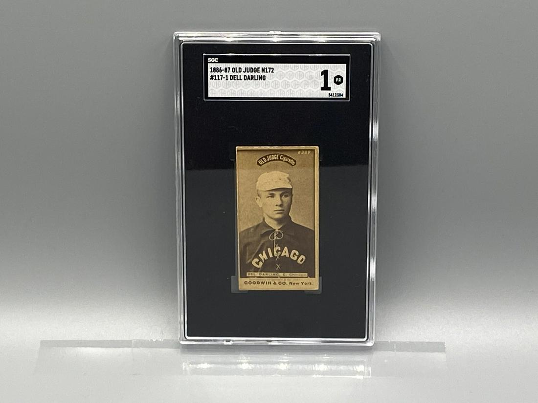 1886-87 Old Judge Dell Darling SGC 1 -Early  Rare Issue (1 of 2)