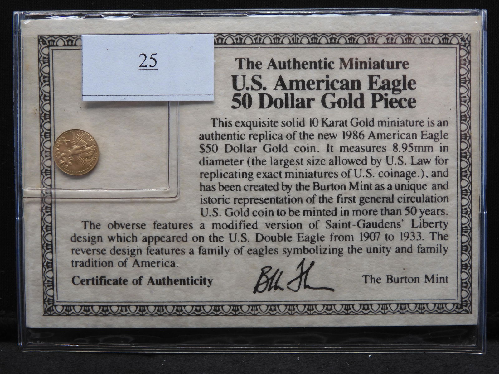 Authentic U.S. American Eagle 50 Dollar Gold Piece - (1 of 5)