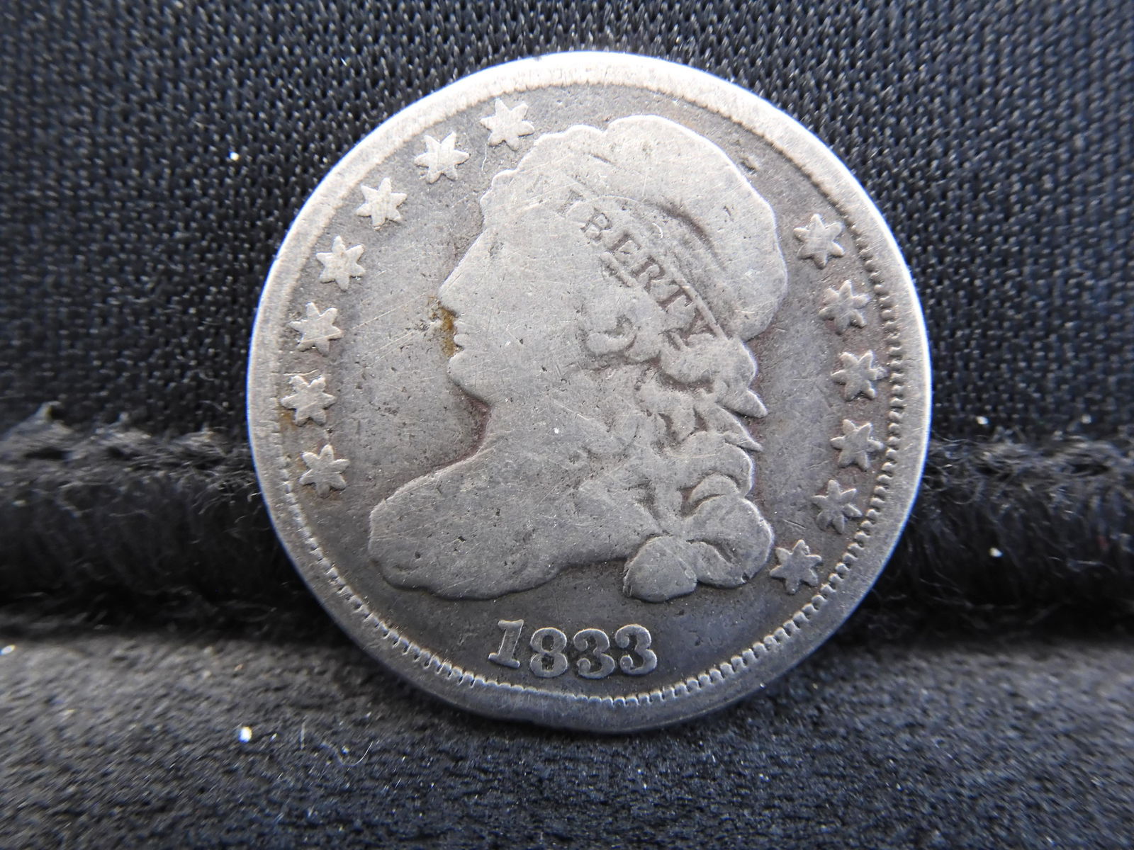 1833 Capped Bust Silver Dime - VG/Fine (1 of 2)