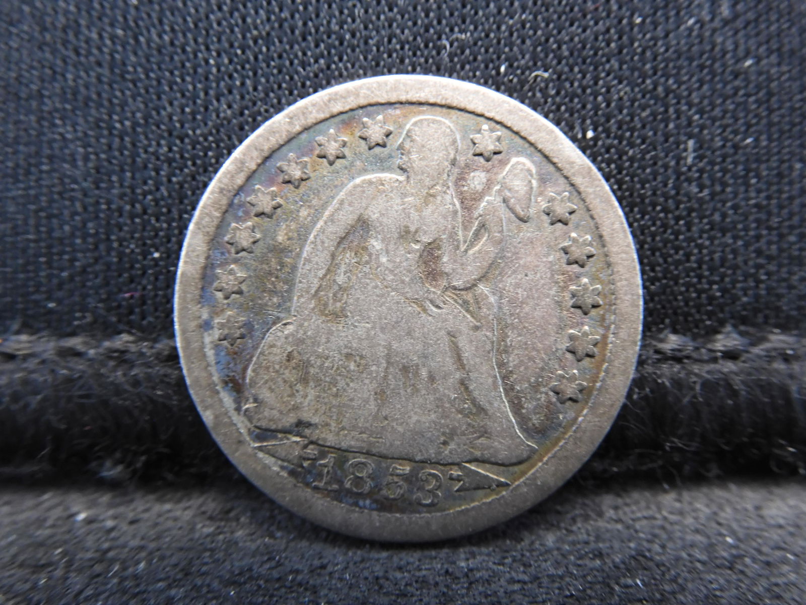 1853 w/ Arrows Seated Liberty Silver Dime - Nice (1 of 2)