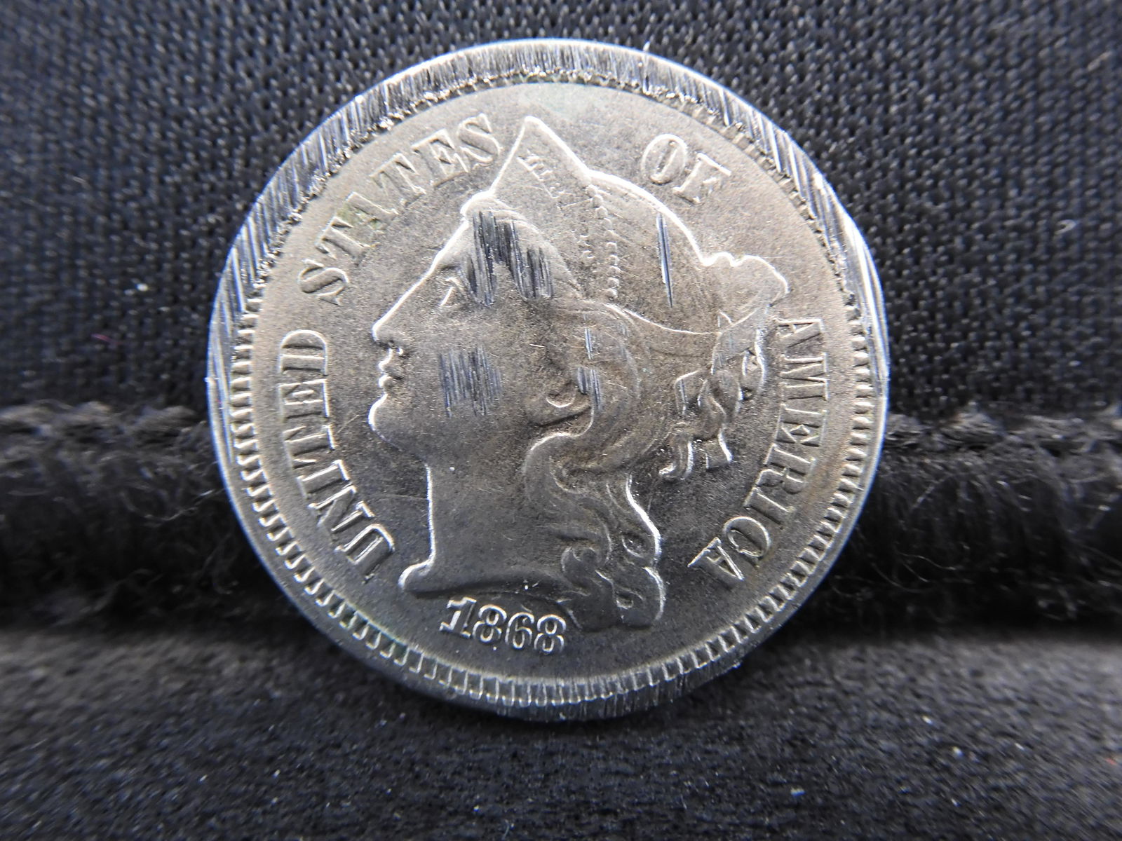 1868 Three Cent Nickel - Amazing Luster & Detail! (1 of 2)