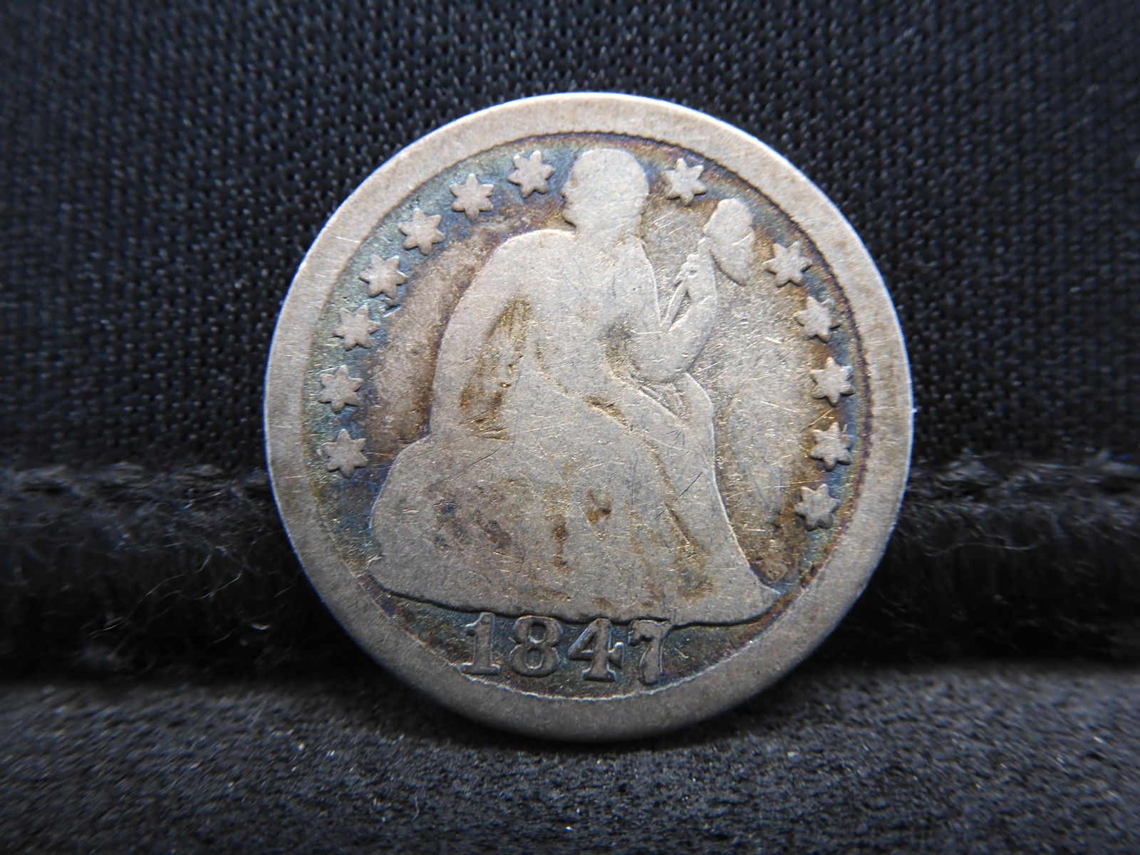 1847 Seated Liberty Silver Dime - Nice Circulated! Rare (1 of 2)