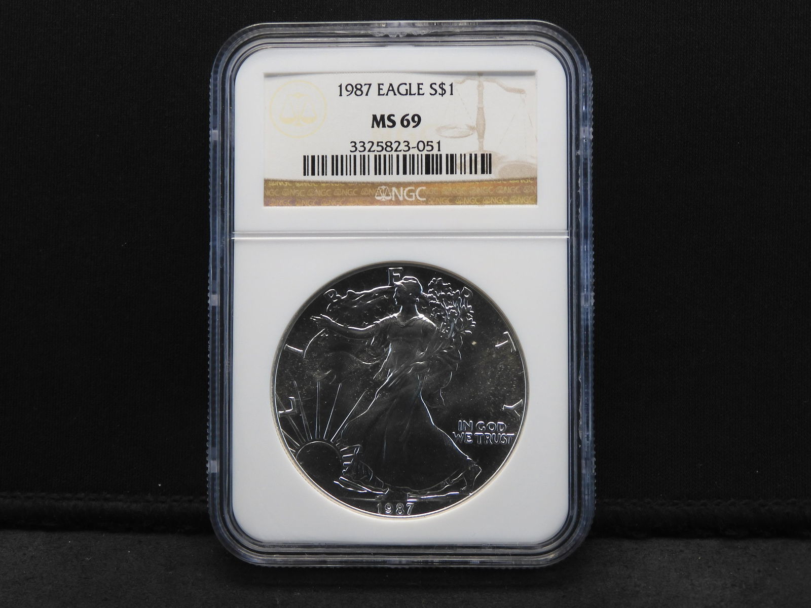 1987 NGC MS69 American Silver Eagle  - Almost Perfect (1 of 4)