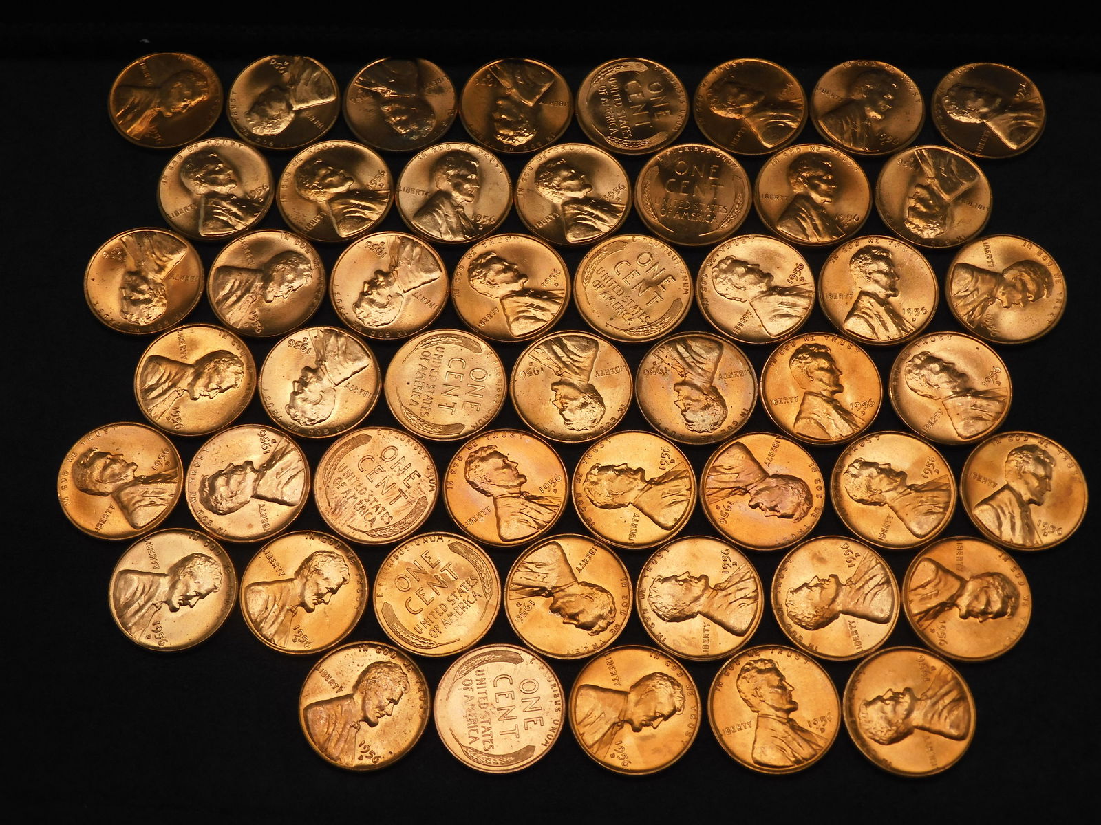 50 - 1956-D Lincoln Wheat Cent - BU Condition (1 of 4)