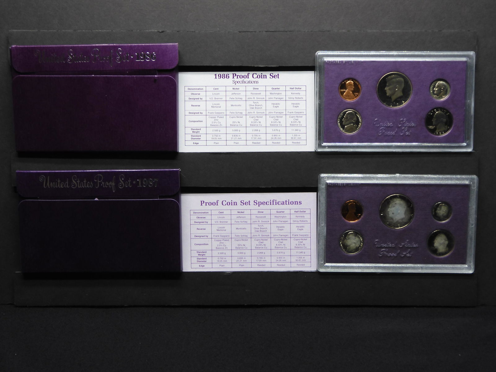 1986-S & 1987-S U.S. Mint Proof Sets OGP (1 of 7)