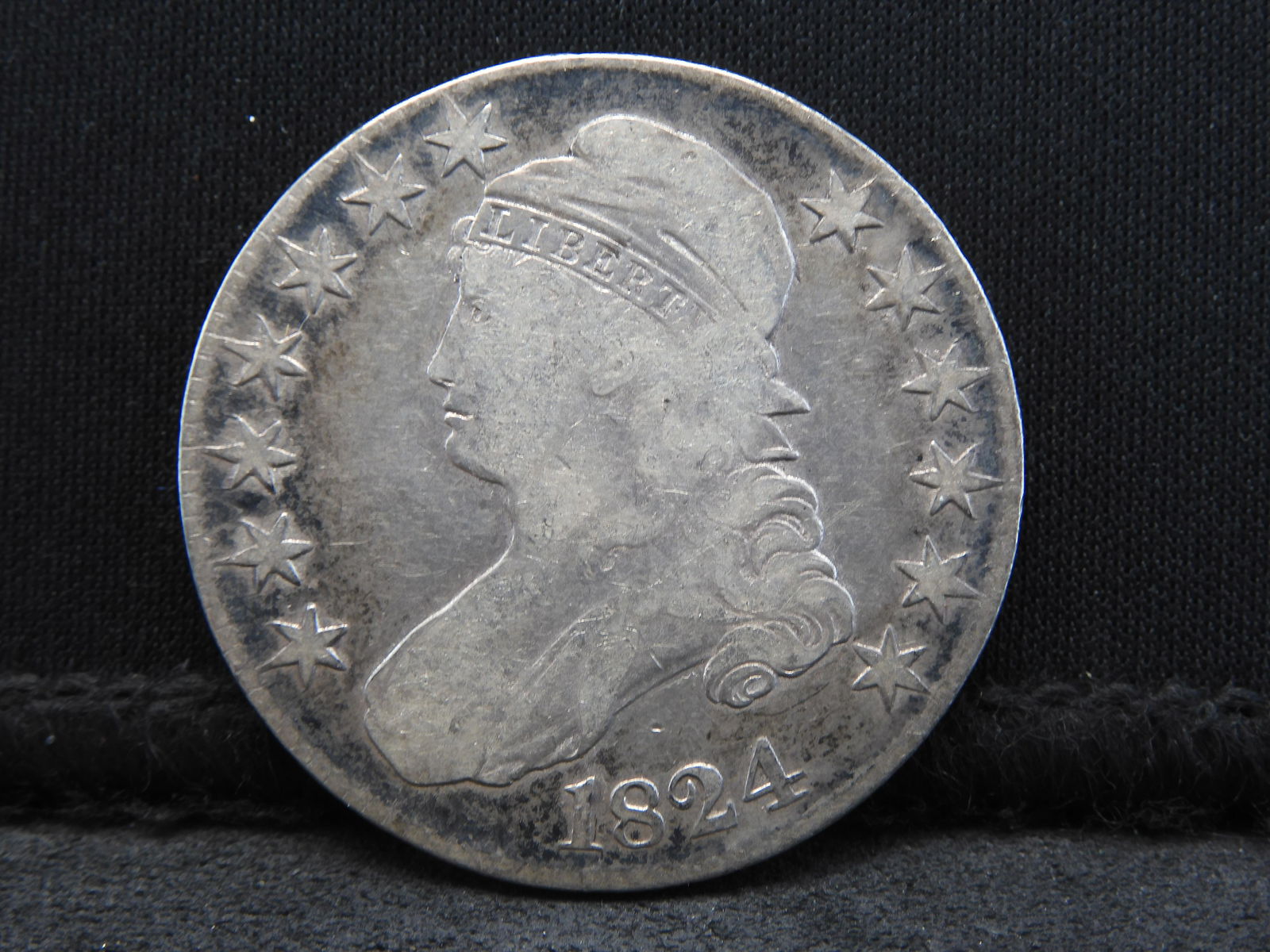 1824 Capped Bust Silver Half Dollar - VG/Fine (1 of 3)