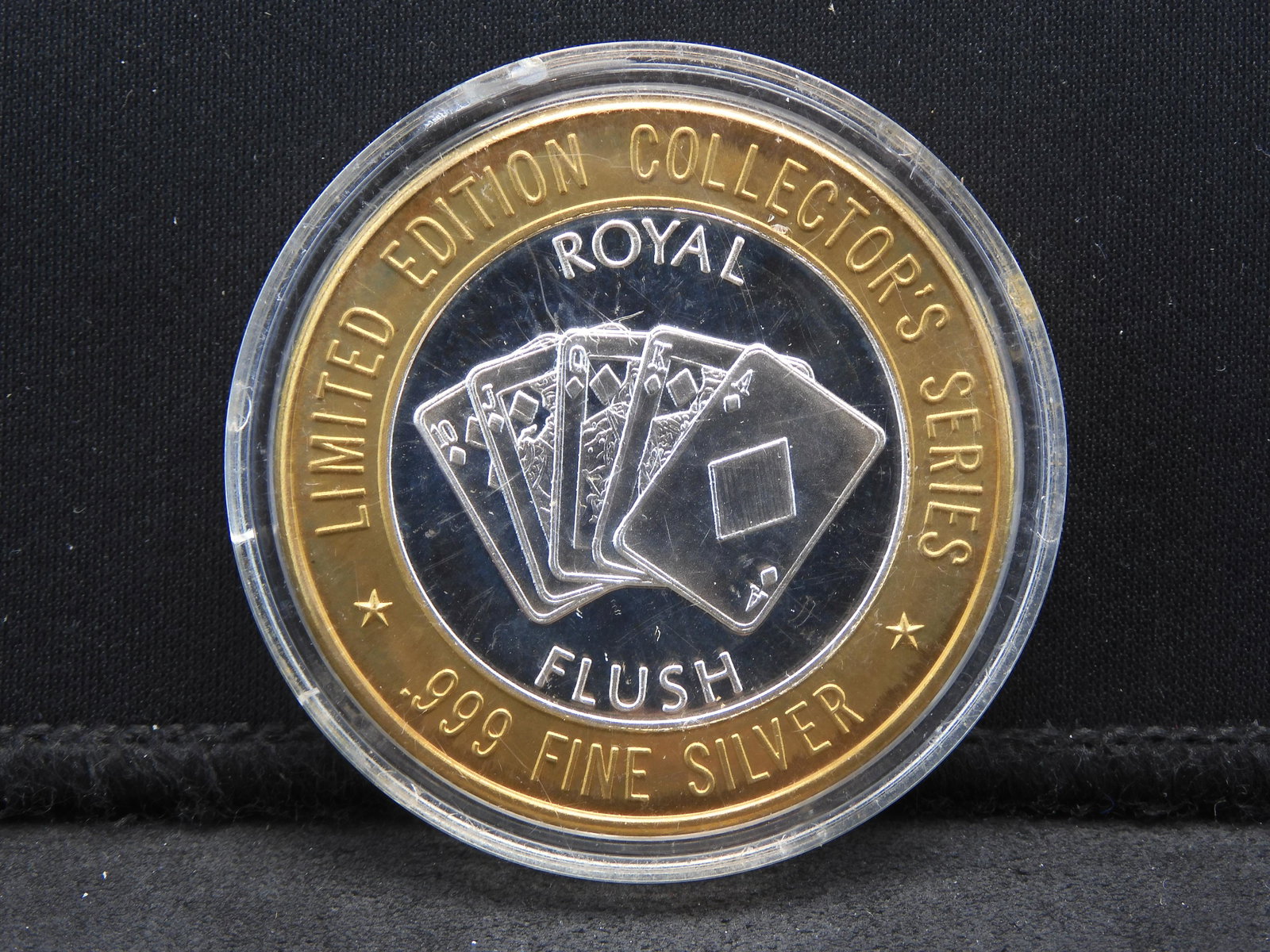 Casino Token - Limited Edition Collection - .999 Fine: Casino Token - Limited Edition Collection - .999 Fine Silver Center- 1996 Mystic Lake Casino - Royal Flush