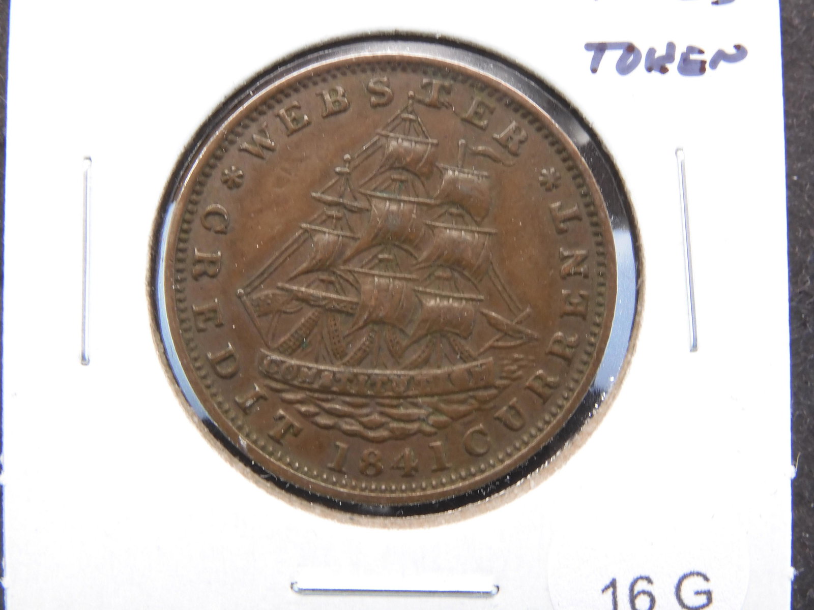 1841 Hard Times Token.  Webster.  Millions For Defense (1 of 3)