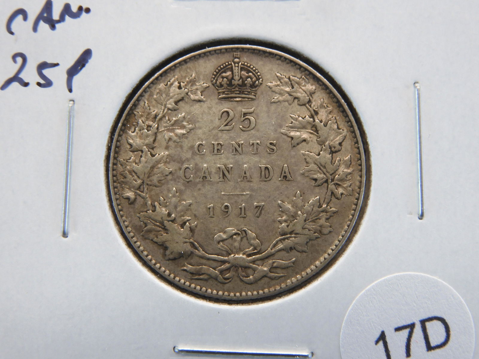 1917 Canada 25c.  XF. (1 of 3)