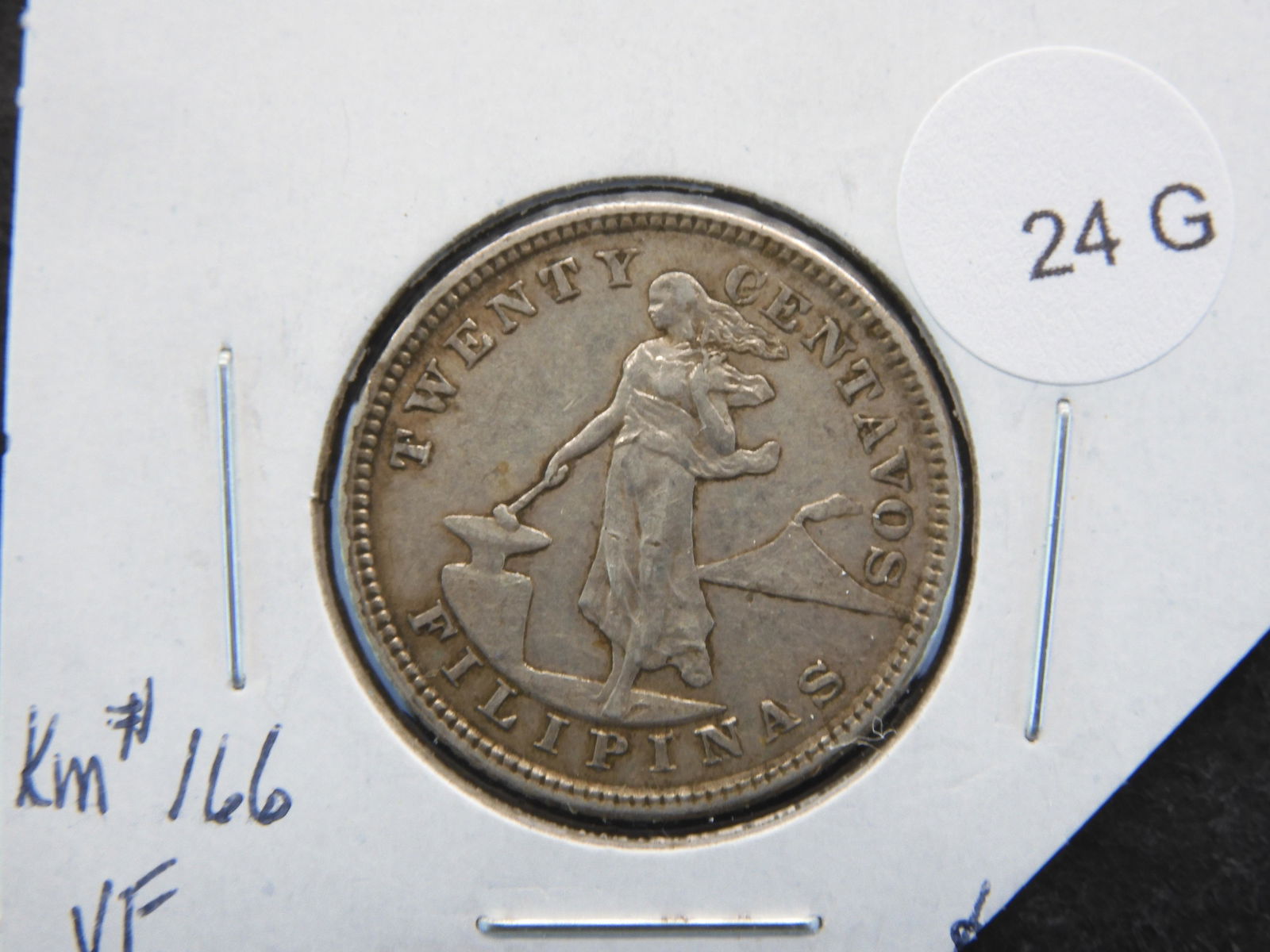 1903 Philippines Silver 20 Centavos.  VF. (1 of 3)