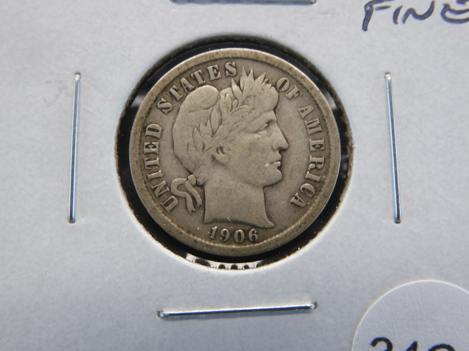 1906 Barber 10c.  Fine. (1 of 3)