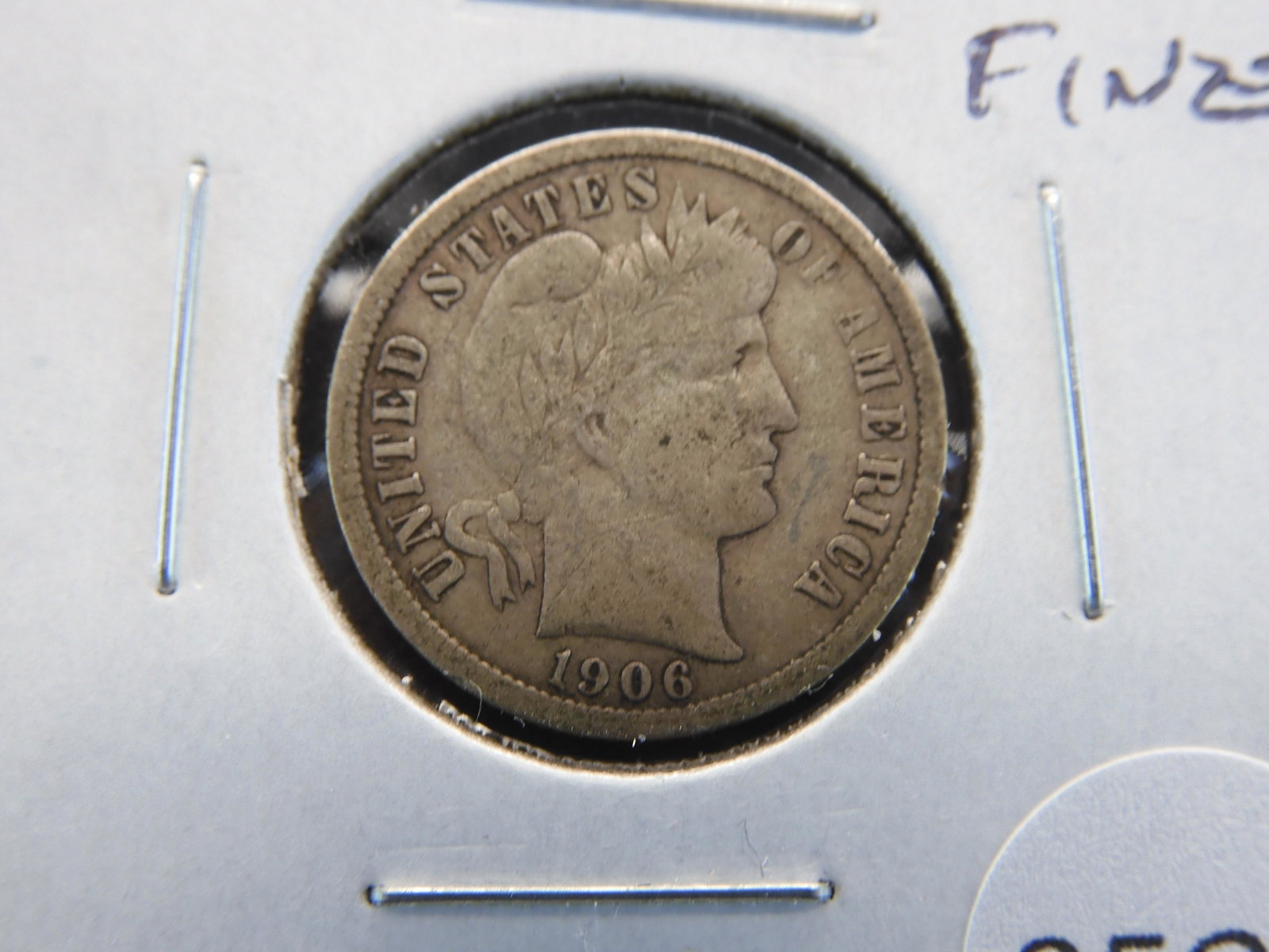 1906-D Barber 10c.  Fine. (1 of 3)
