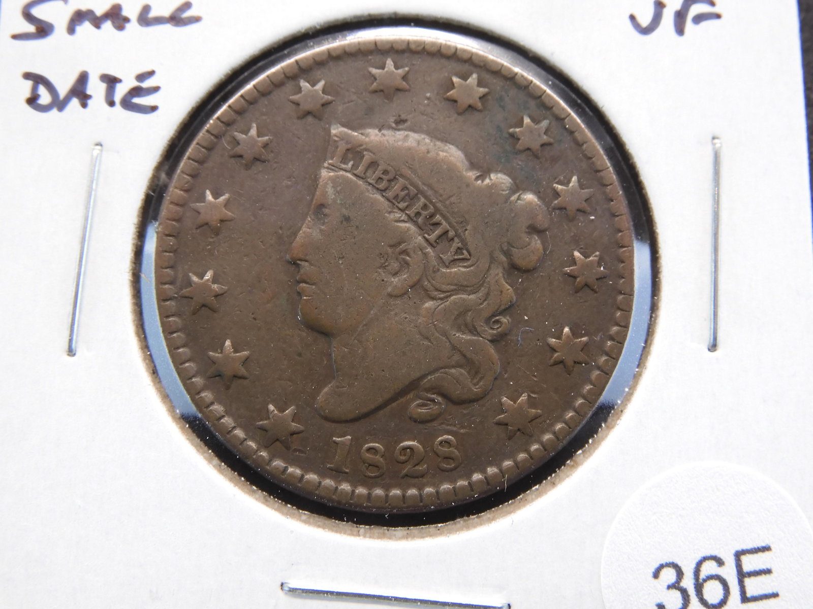 1828 Small Date Large Cent.  VF. (1 of 3)