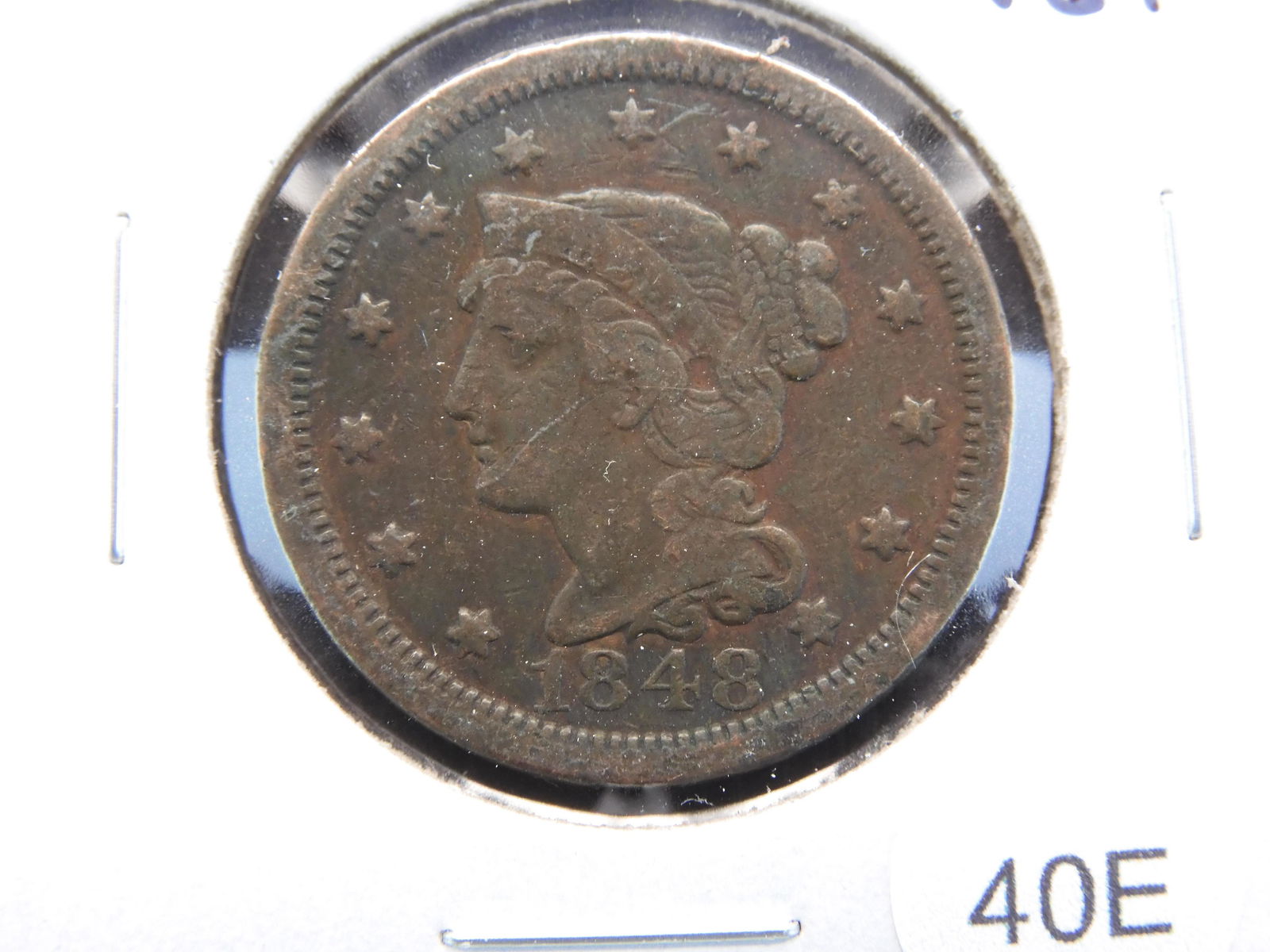 1848 Large Cent.  VG+. (1 of 3)