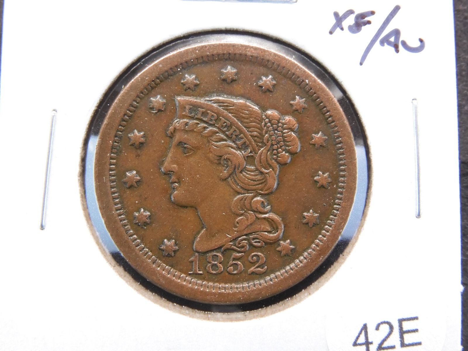 1852 Large Cent.  XF/AU. (1 of 3)