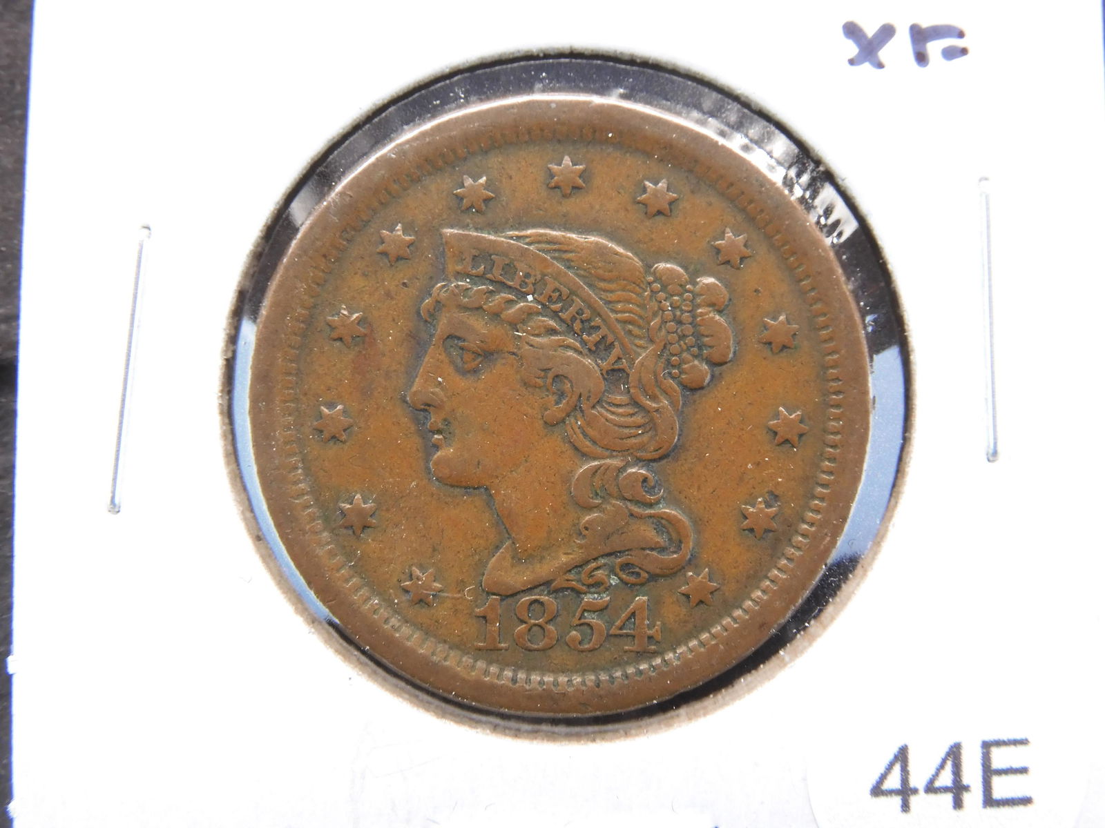 1854 Large Cent.  XF. (1 of 3)