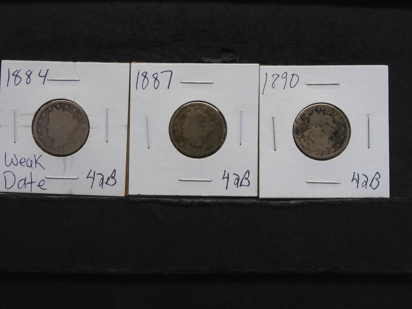 1884, 87, 90 Liberty Nickels (Three Coin Lot) (1 of 3)