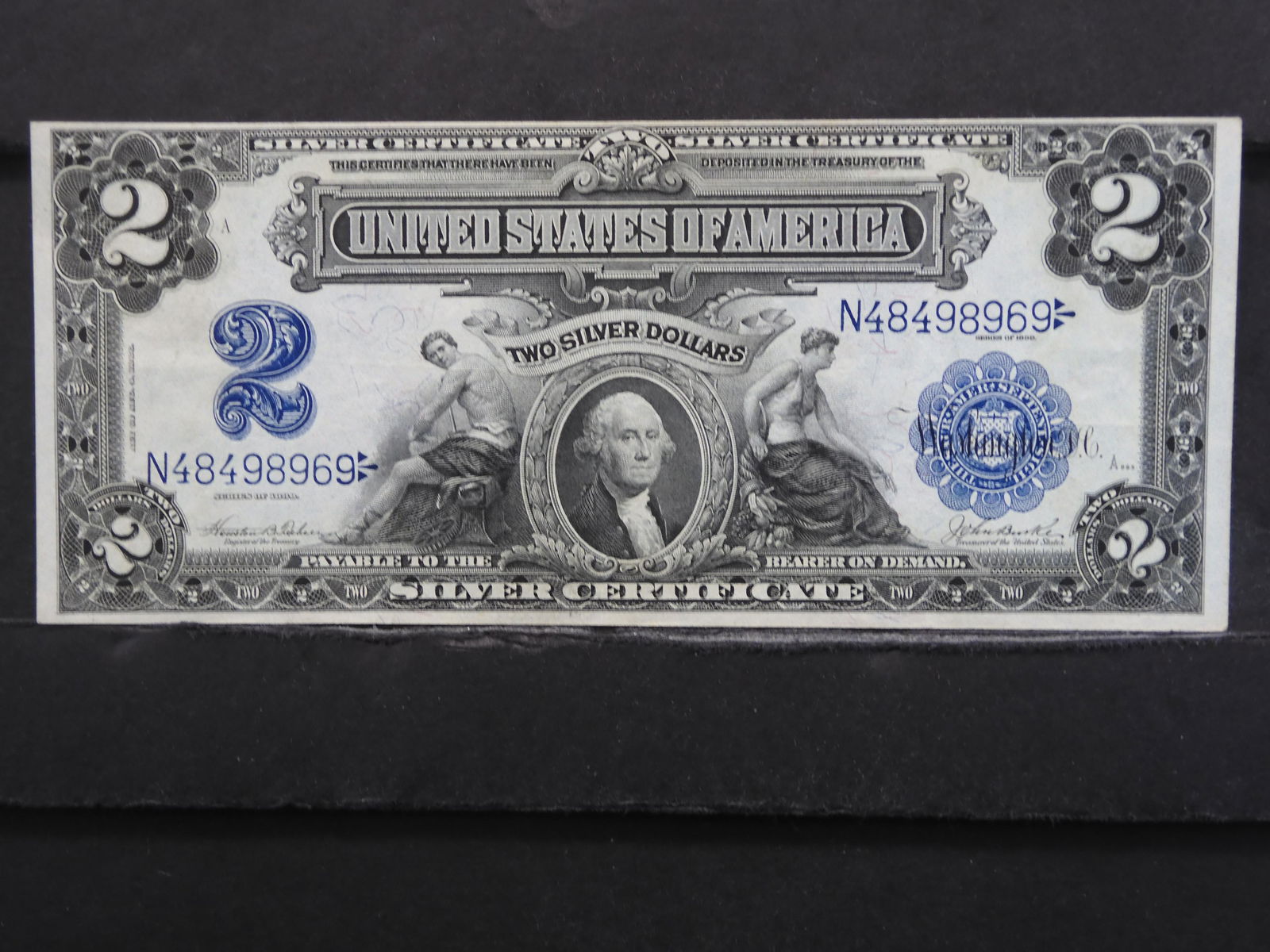 1899 Two Dollar Silver Certificate, Crisp Paper (1 of 3)