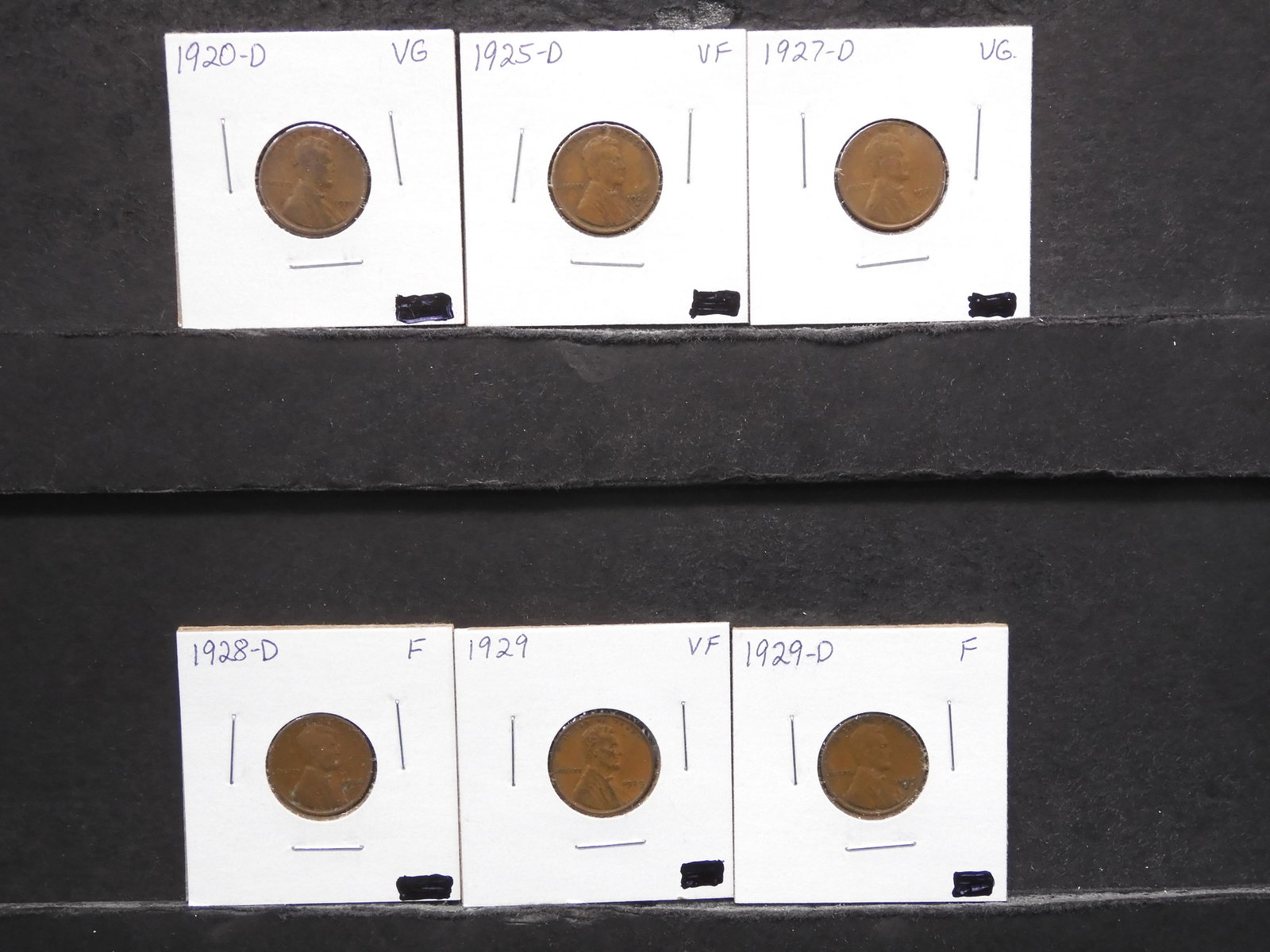 1920-D, 25-D, 27-D, 28-D, 29, 29-D Wheat Cents: 1920-D, 25-D, 27-D, 28-D, 29, 29-D Wheat Cents
