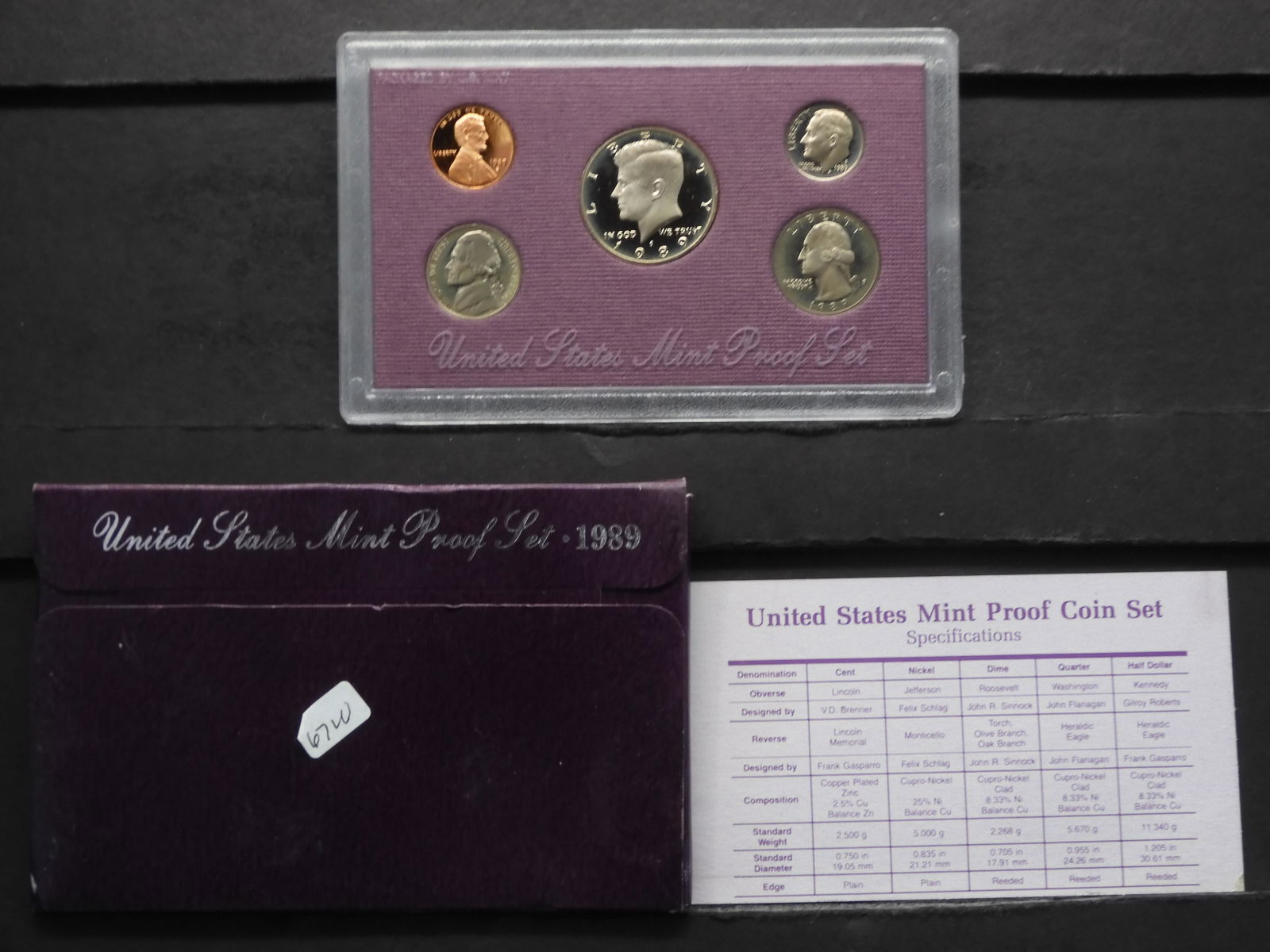 1989-S 5-Piece U.S. Proof Set . (1 of 4)
