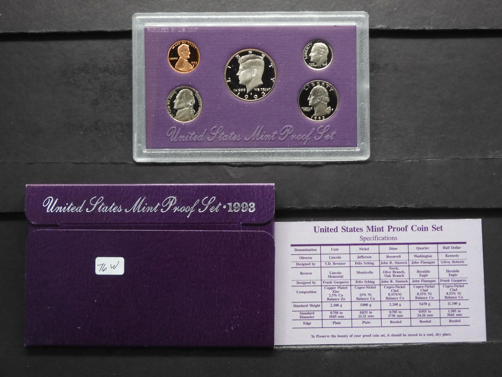 1993-S 5-Piece U.S. Proof Set . (1 of 4)