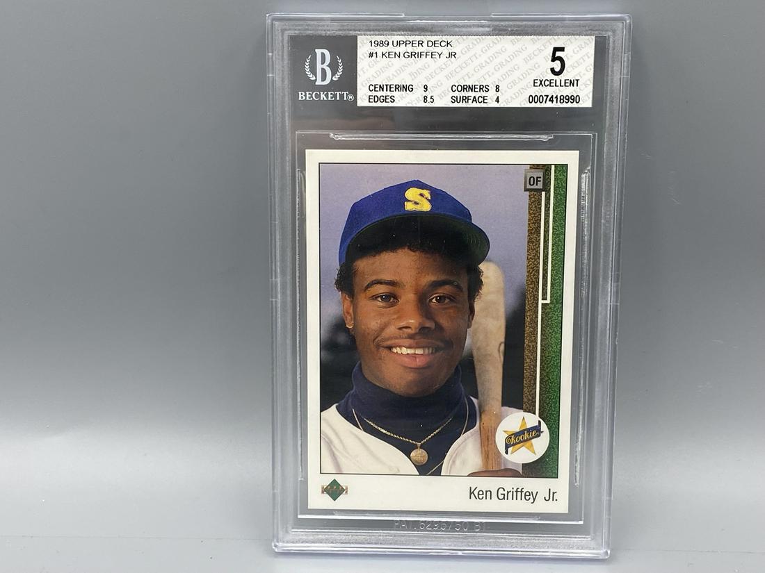 1989 Upper Deck Ken Griffey Jr. #1 RC BGS EX 5 (1 of 2)