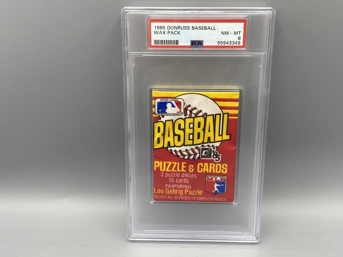 1985 Donruss Baseball Wax Pack PSA NM-MT 8 (1 of 2)