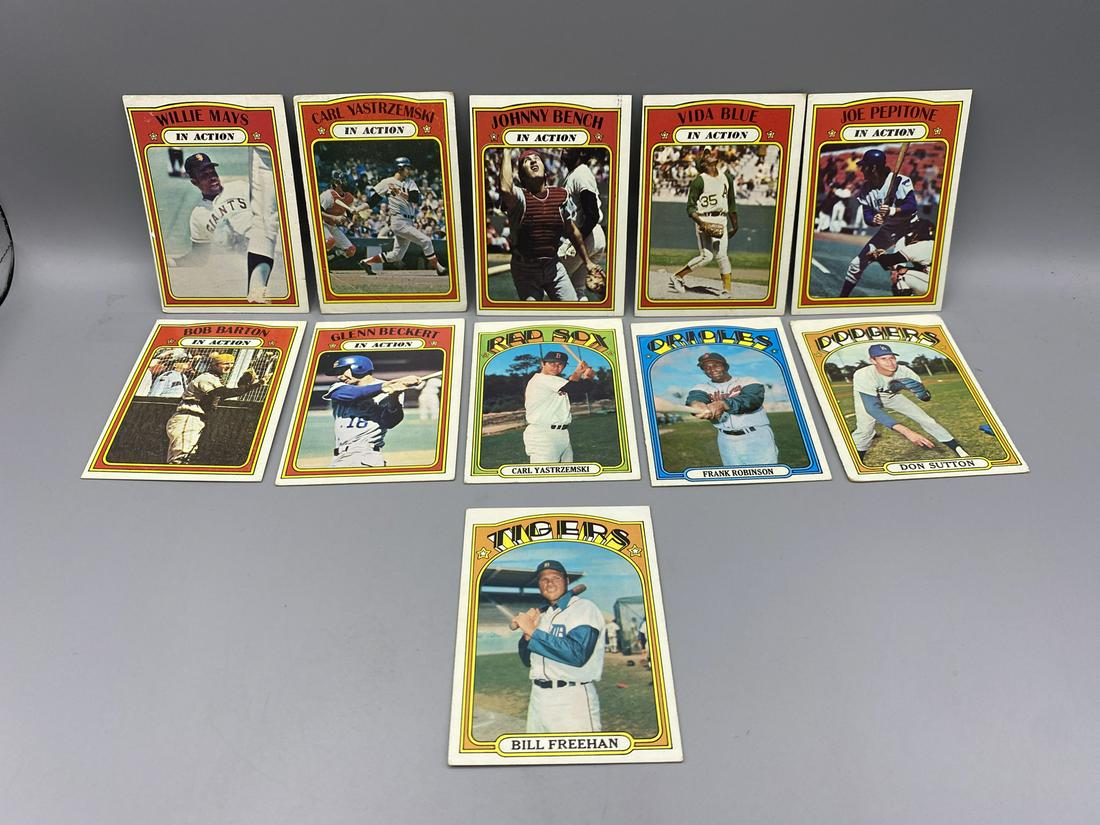 1972 Topps Baseball Cards w/ Some Stars - 11 Cards - (1 of 8)