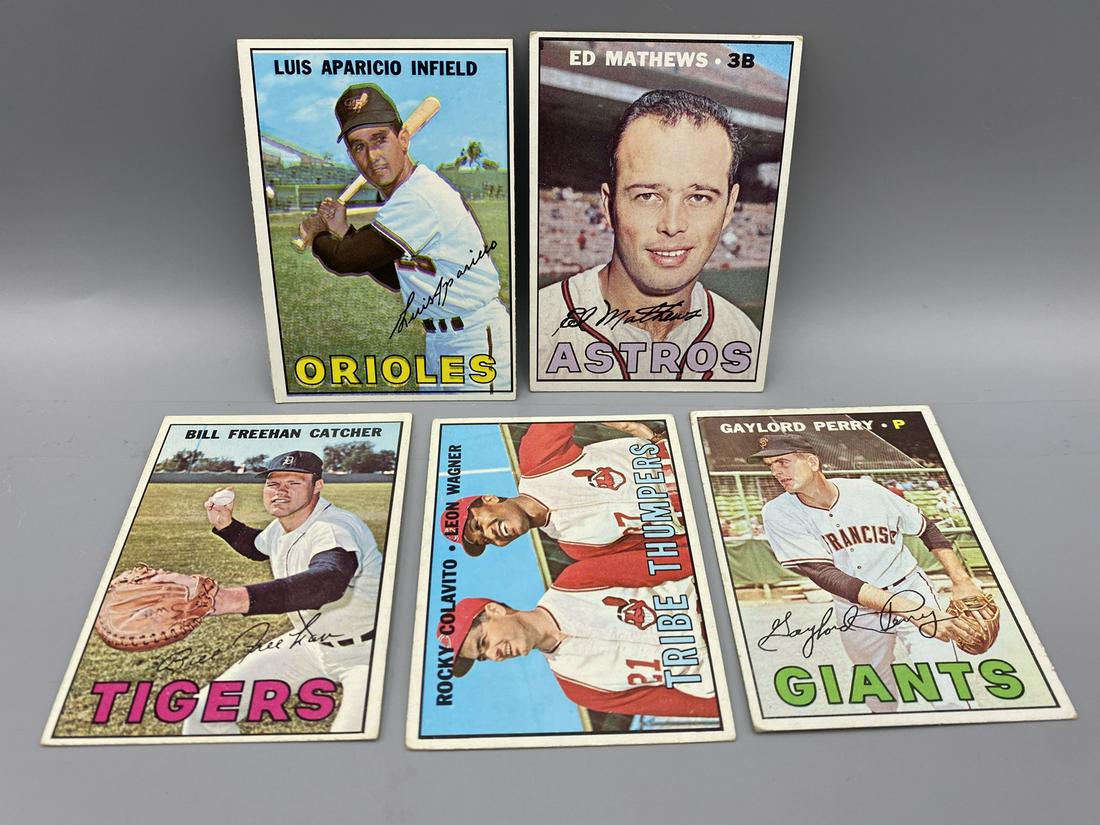 1967 Topps Baseball Star Player Cards - 6 Cards - Luis: 1967 Topps Baseball Star Player Cards - 6 Cards - Luis Aparicio, Ed Mathews, Gaylord Perry